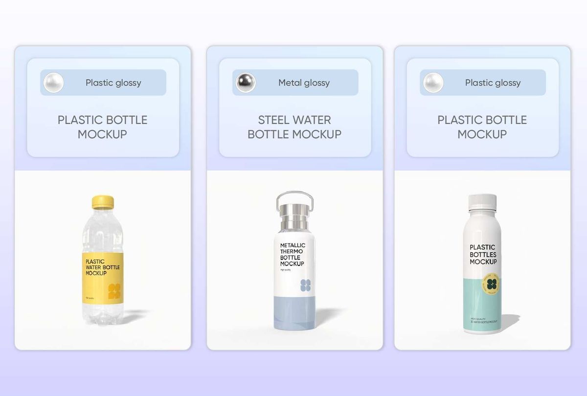 Highly customizable bottle mockup designs Highly customizable bottle mockup designs