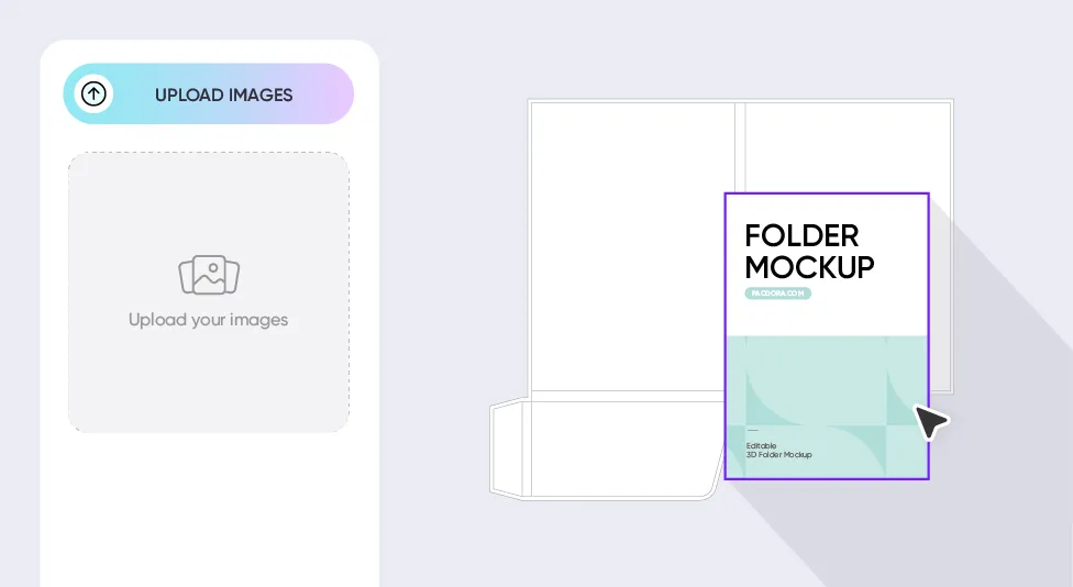 Upload your folder mockup design images Upload your folder mockup design images