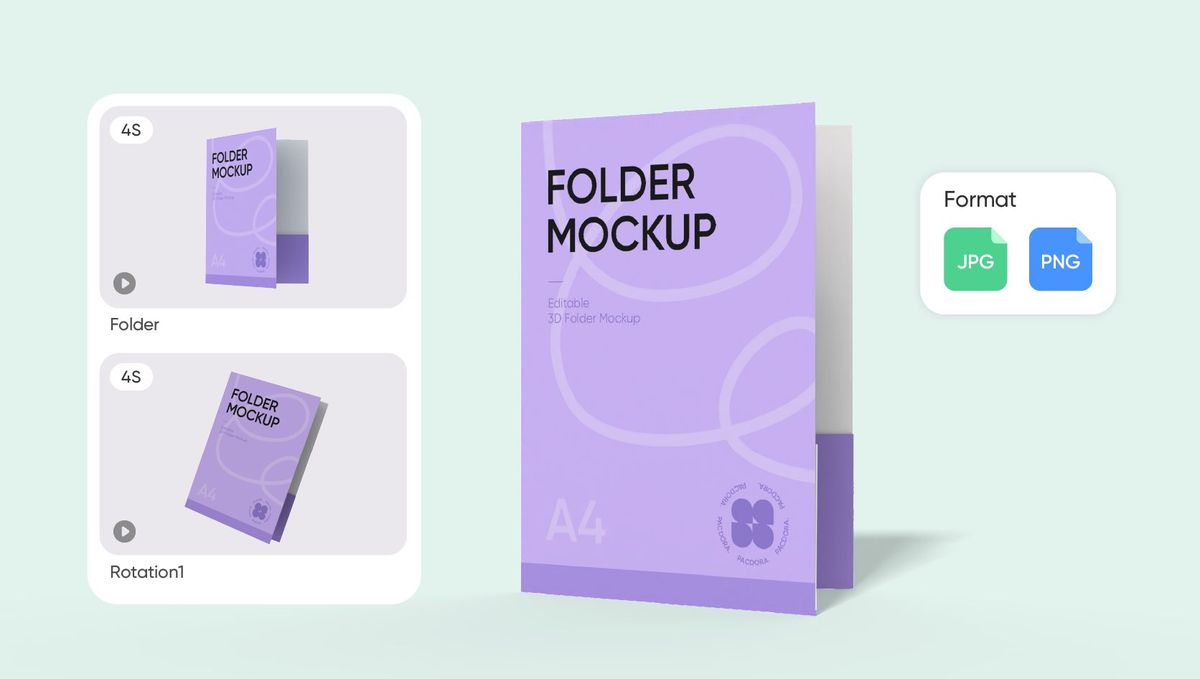 Supports multiple export formats for folder mockup Supports multiple export formats for folder mockup
