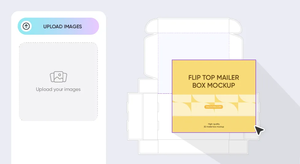 Upload your mailer box design images and make adjustments Upload your mailer box design images and make adjustments