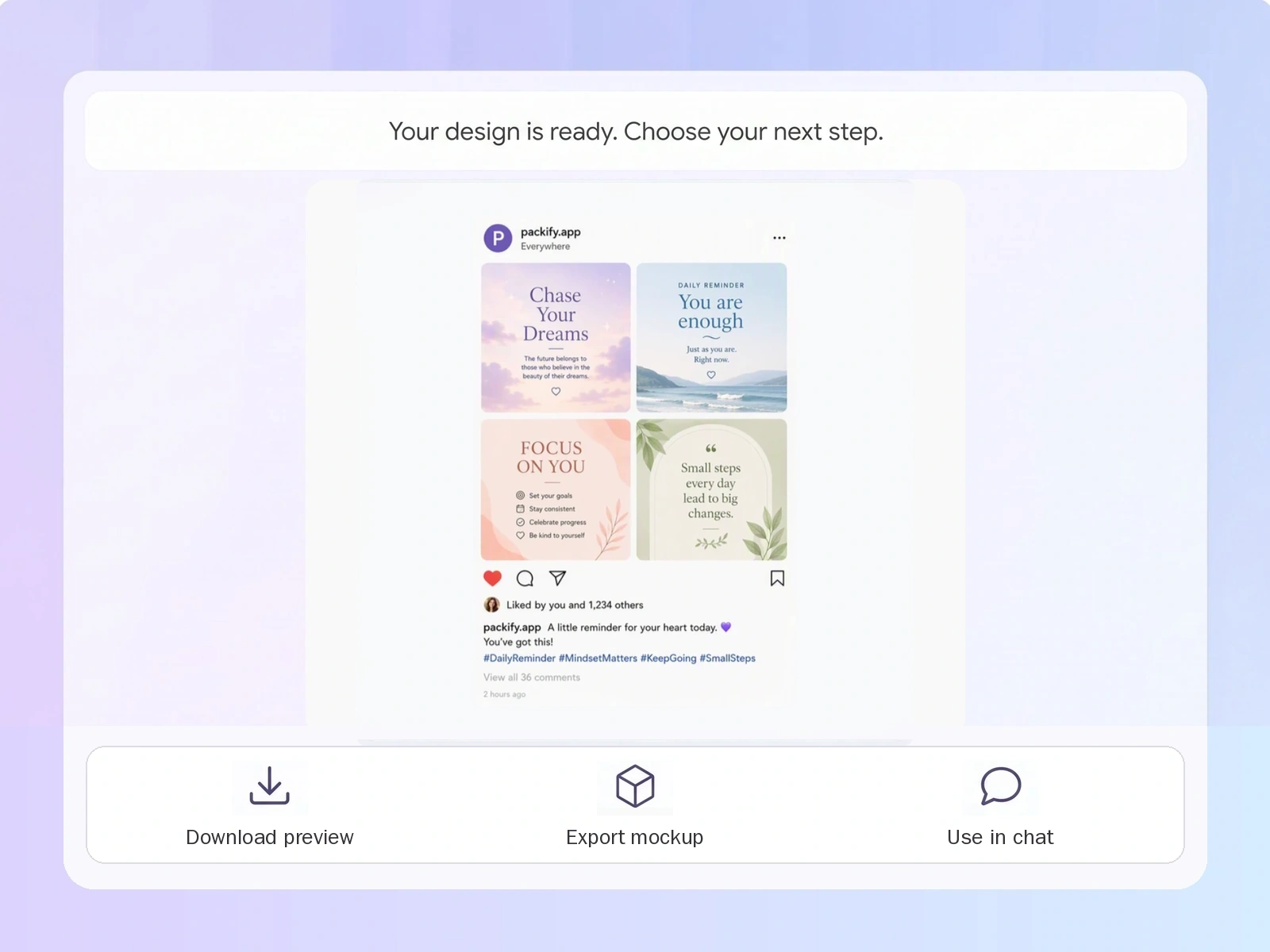 Step 3: Download your post image Step 3: Download your post image