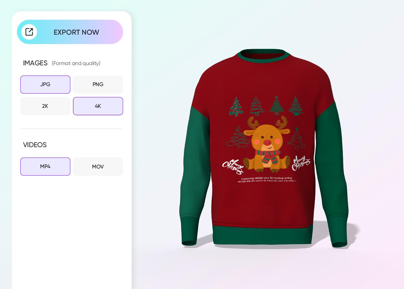 Step 3: Export your Christmas shirt mockup Step 3: Export your Christmas shirt mockup