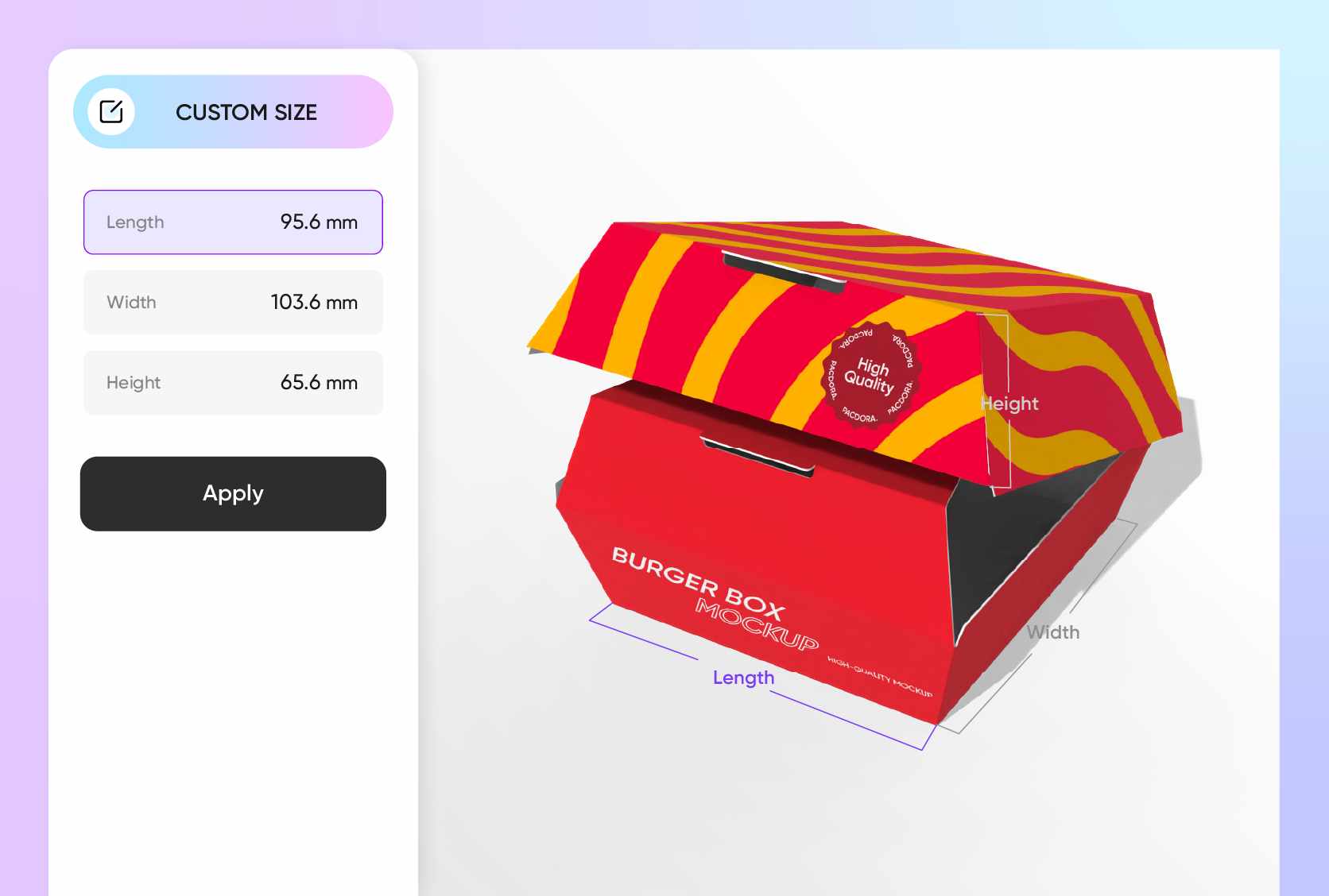 Custom box sizes for different meal portions Custom box sizes for different meal portions