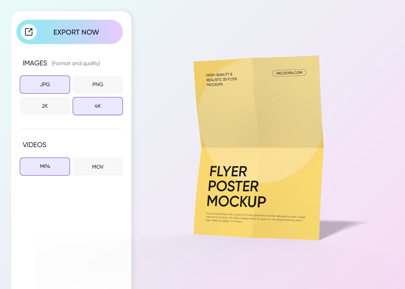 Step 3: Export your completed flyer mockup Step 3: Export your completed flyer mockup