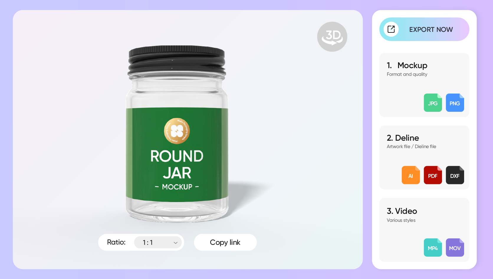 Multiple export options for every ghee jar design Multiple export options for every ghee jar design