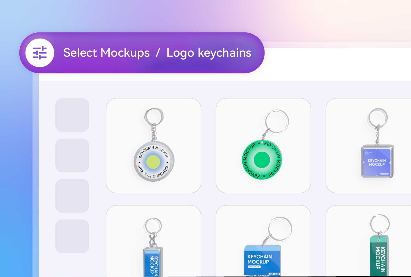Choose your keychain mockup style Choose your keychain mockup style