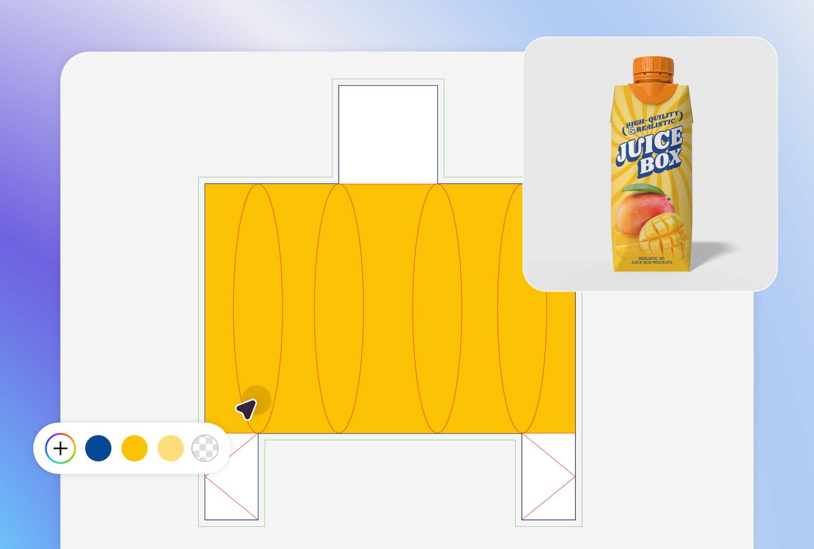 Catchy color options for each juice box Catchy color options for each juice box