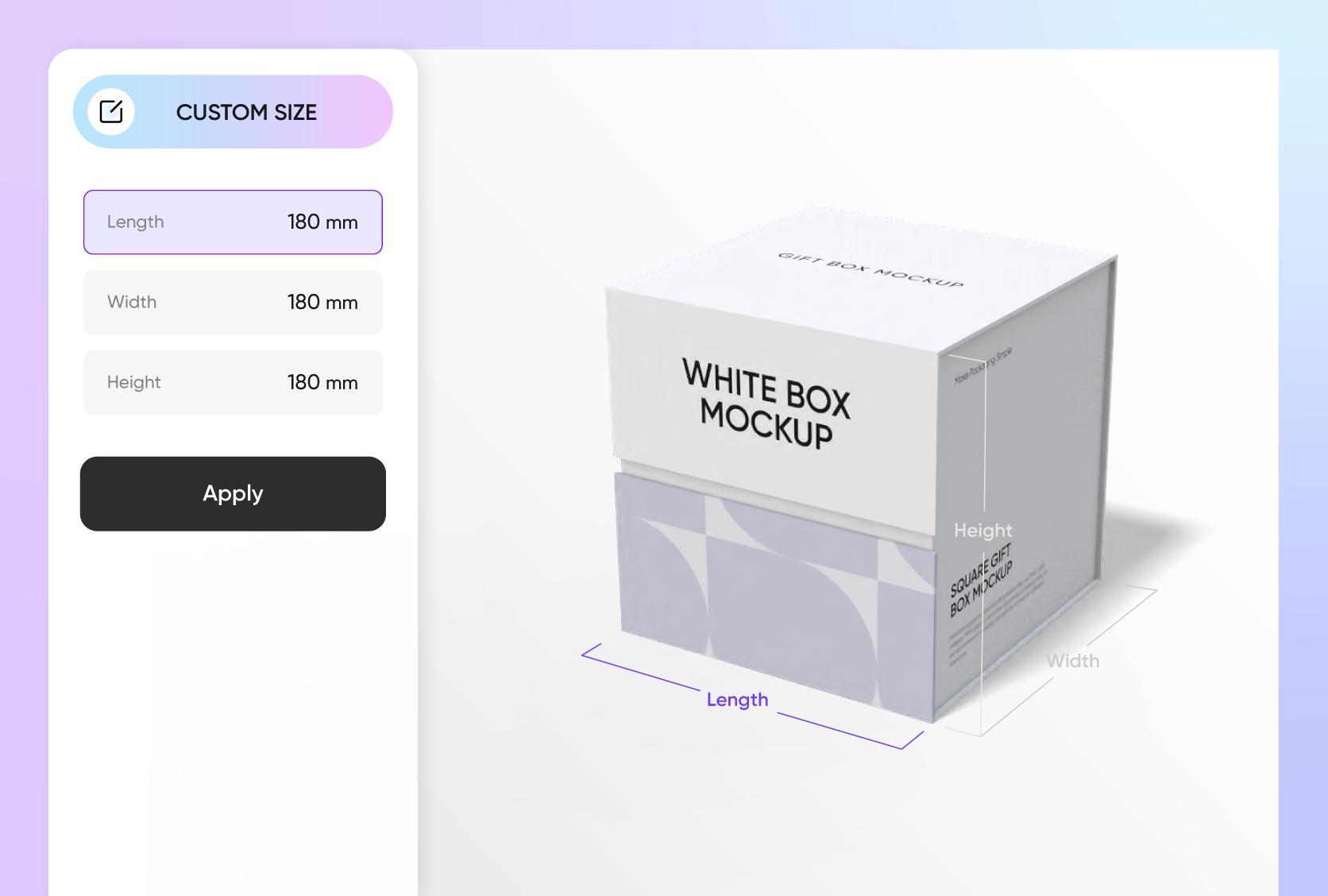 Adjust box dimension for flawless product fit Adjust box dimension for flawless product fit