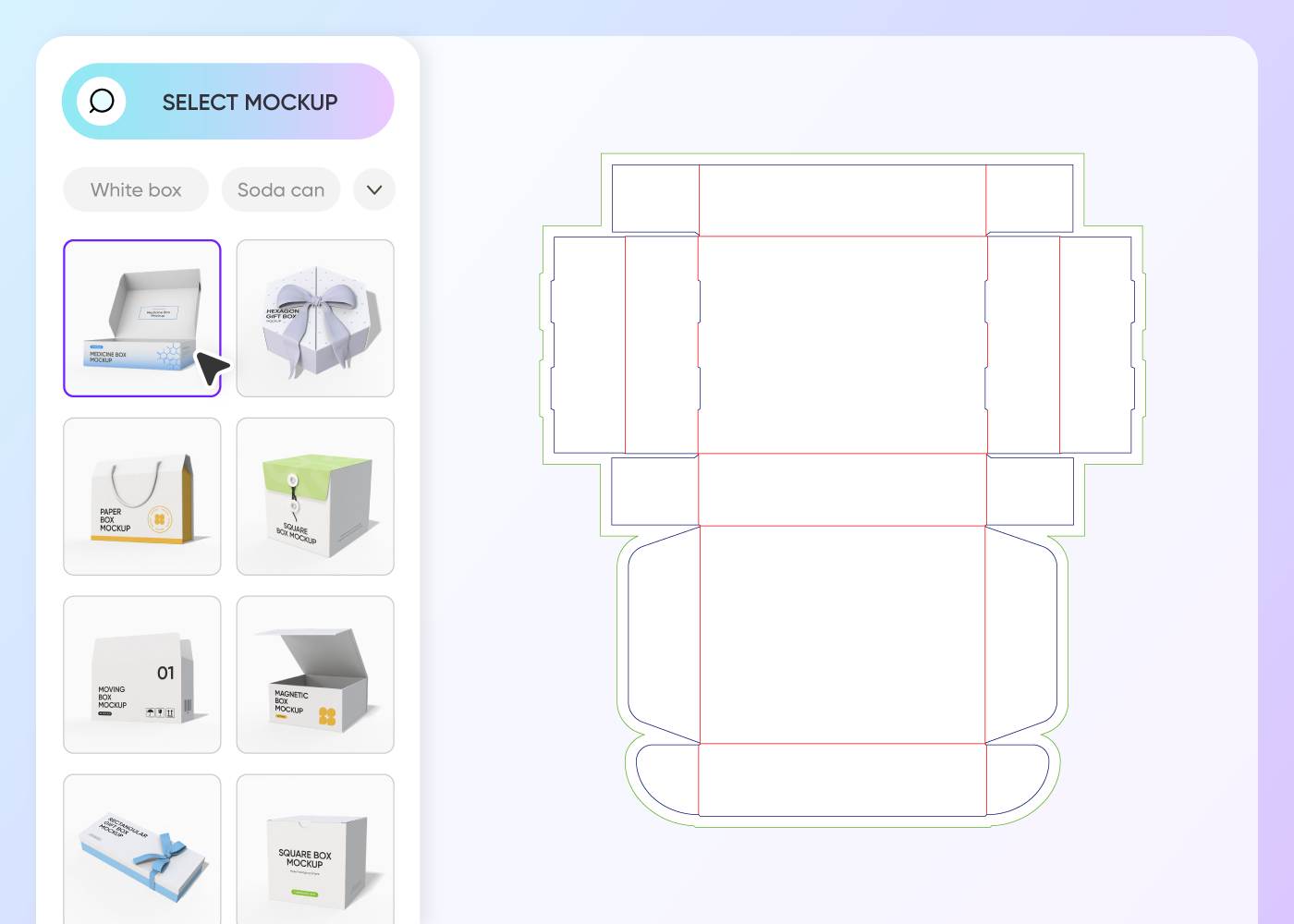 Step 1: Select a white box design Step 1: Select a white box design