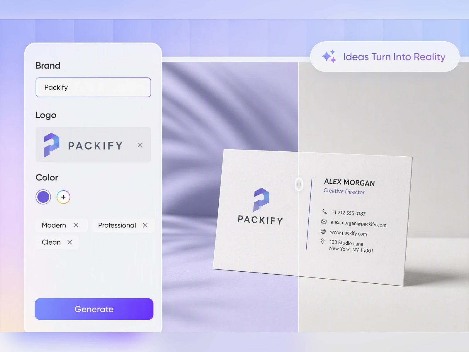 Use an AI business card generator with logo support Use an AI business card generator with logo support