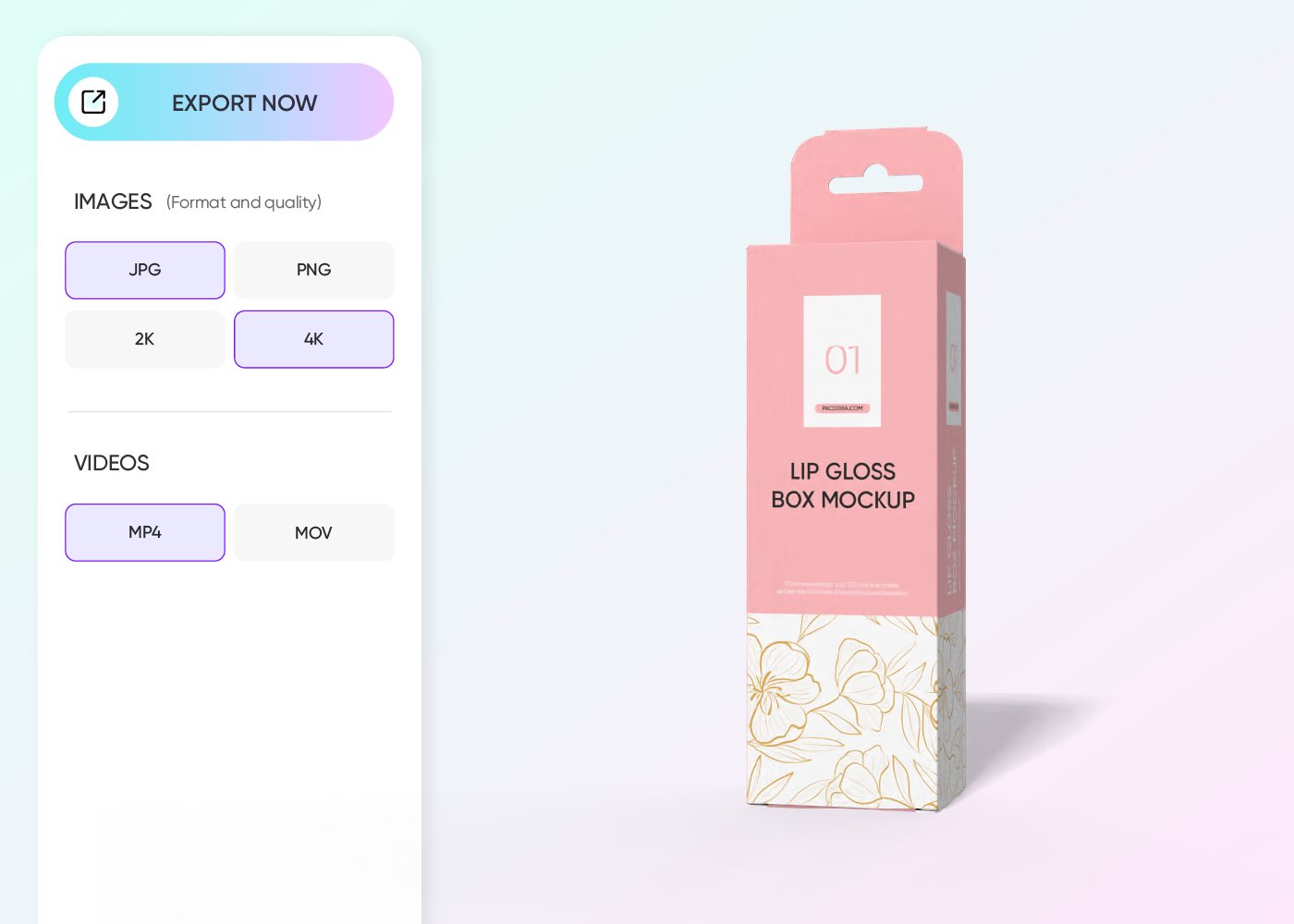 Step 3: Download your custom lip gloss box design Step 3: Download your custom lip gloss box design