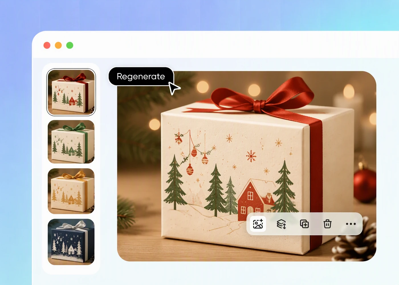 Step 2: Generate and refine the artwork christmas-box-design-generate-and-refine-the-artwork
