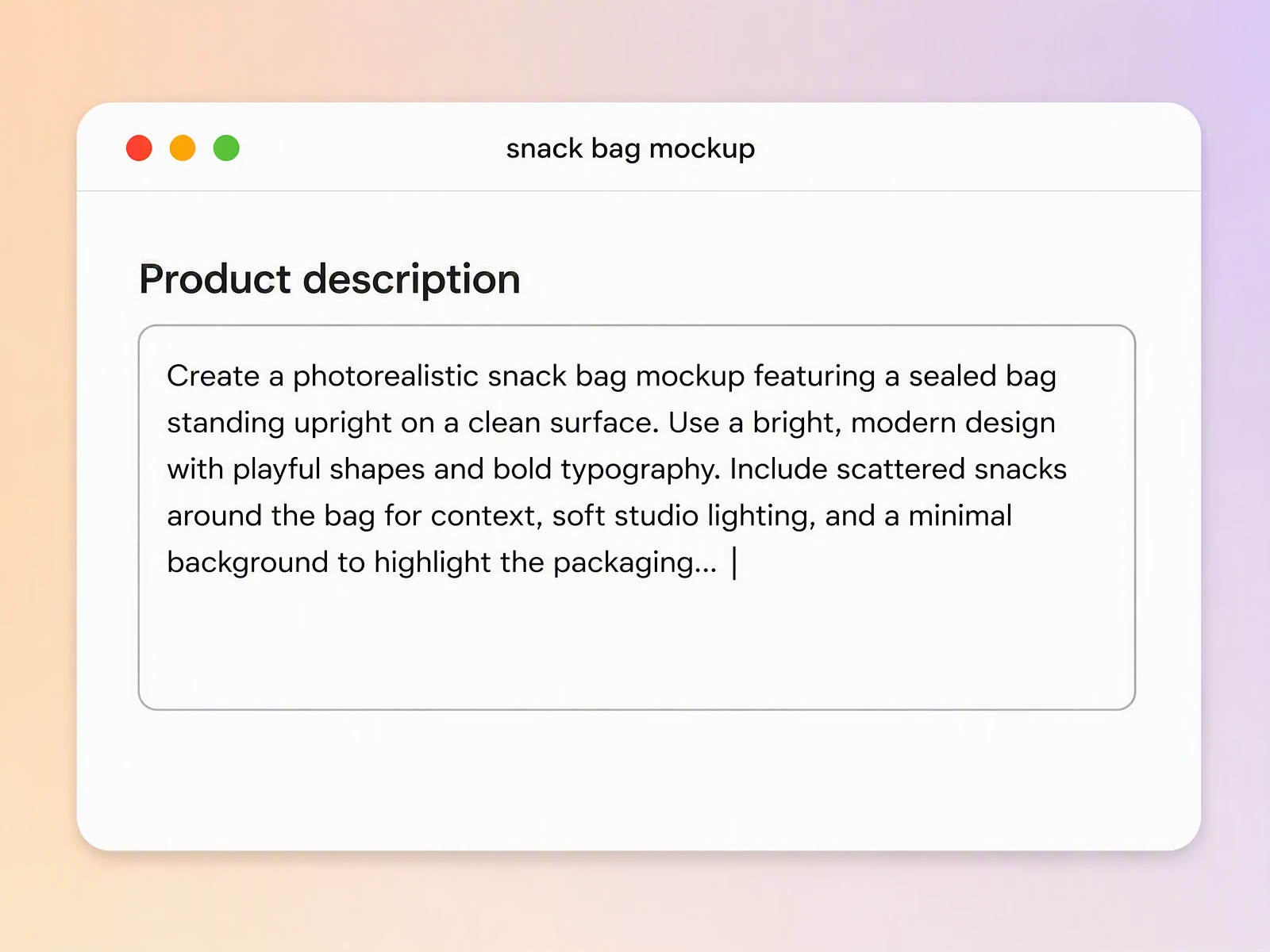 Step 1: Enter your snack packaging details Step 1: Enter your snack packaging details