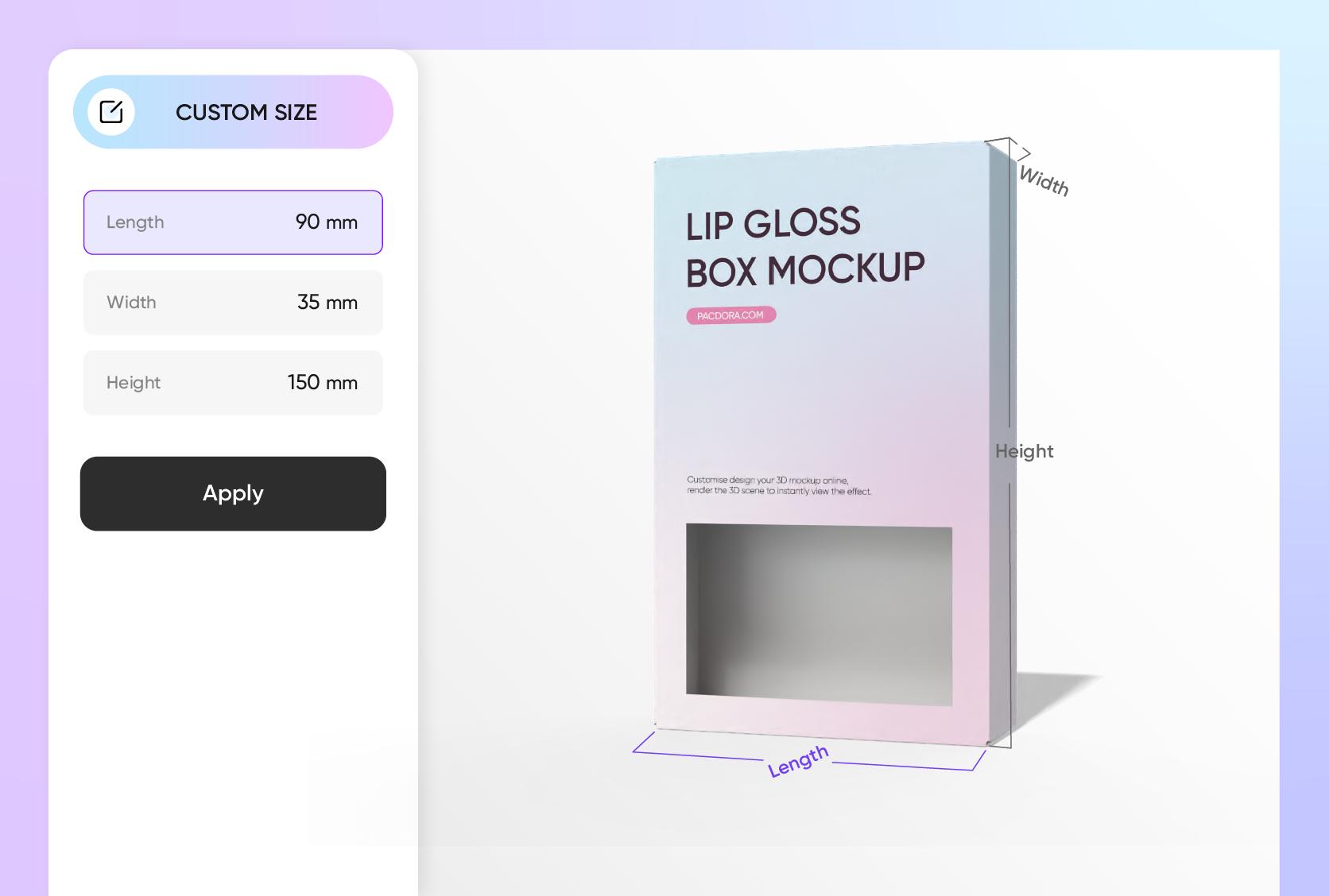 Select box size that fits your product Select box size that fits your product