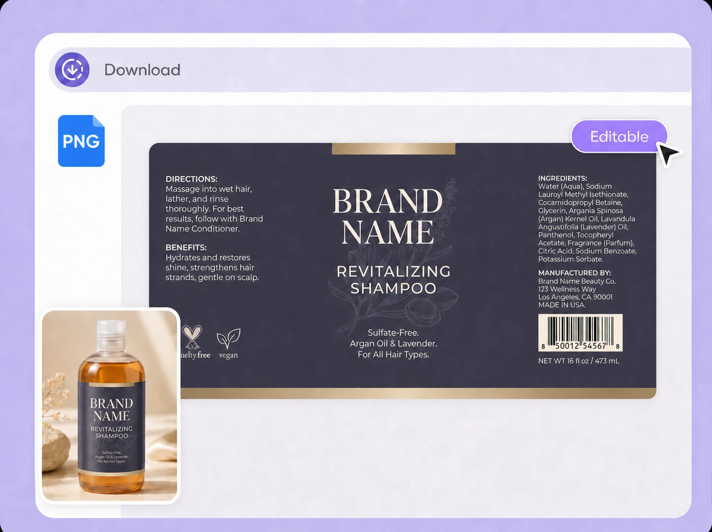 Step 3: Download or edit your label Step 3: Download or edit your label