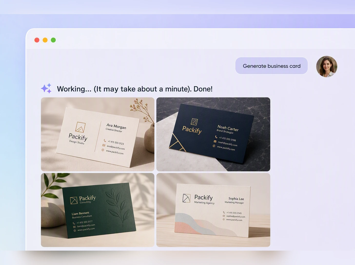 Step 2: Generate and refine your card Step 2: Generate and refine your card
