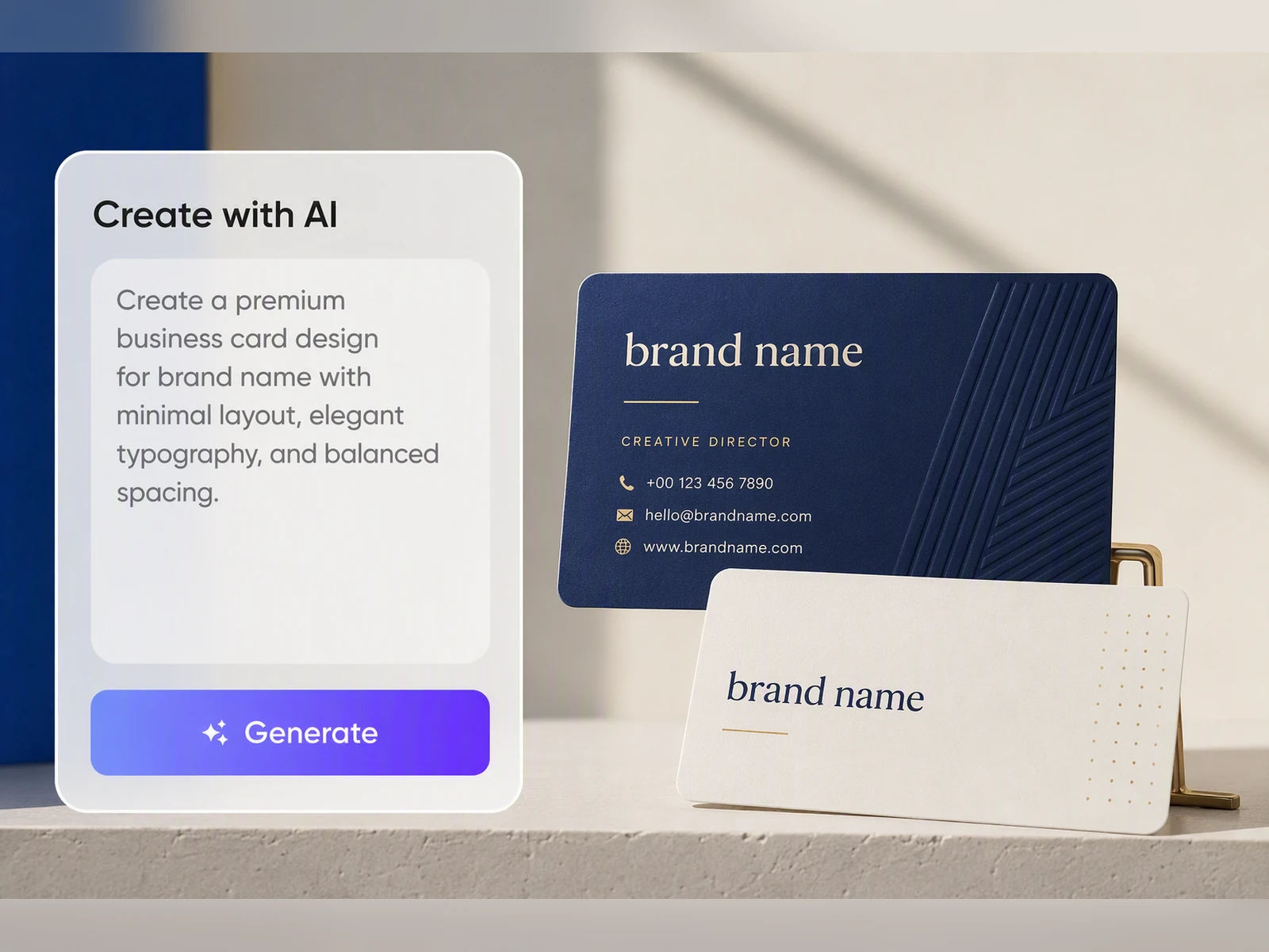 Create a professional AI business card design Create a professional AI business card design