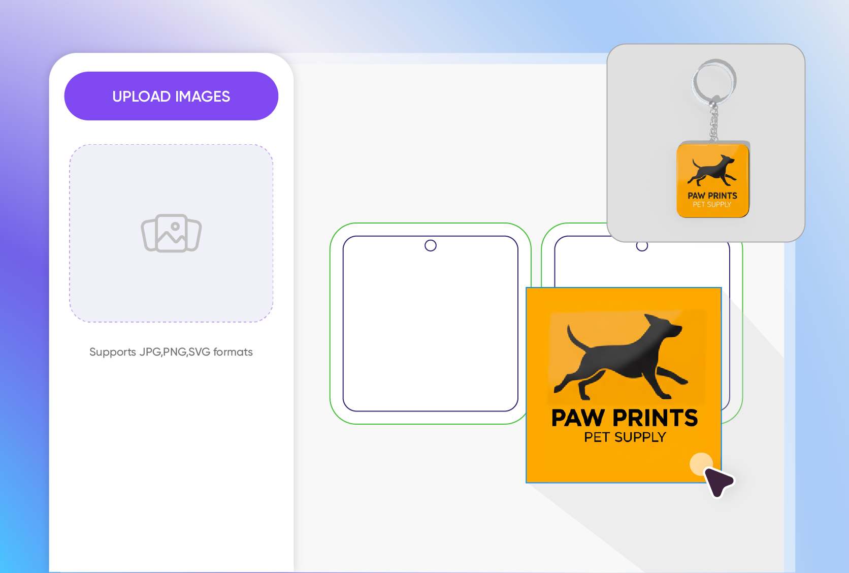 Easy placement of logos and text content Easy placement of logos and text content