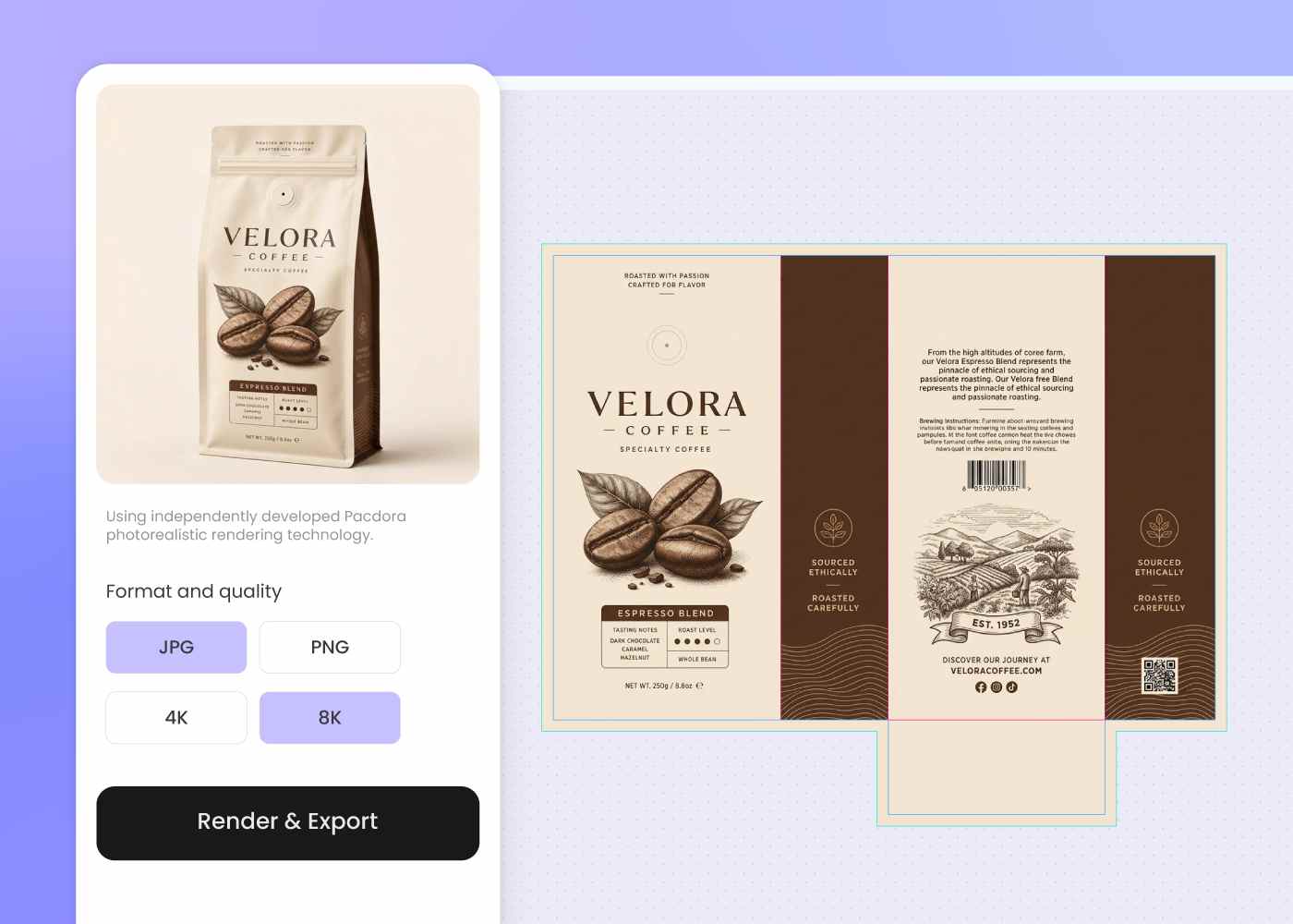 Step 3: Download dieline and shelf preview Step 3: Download dieline and shelf preview