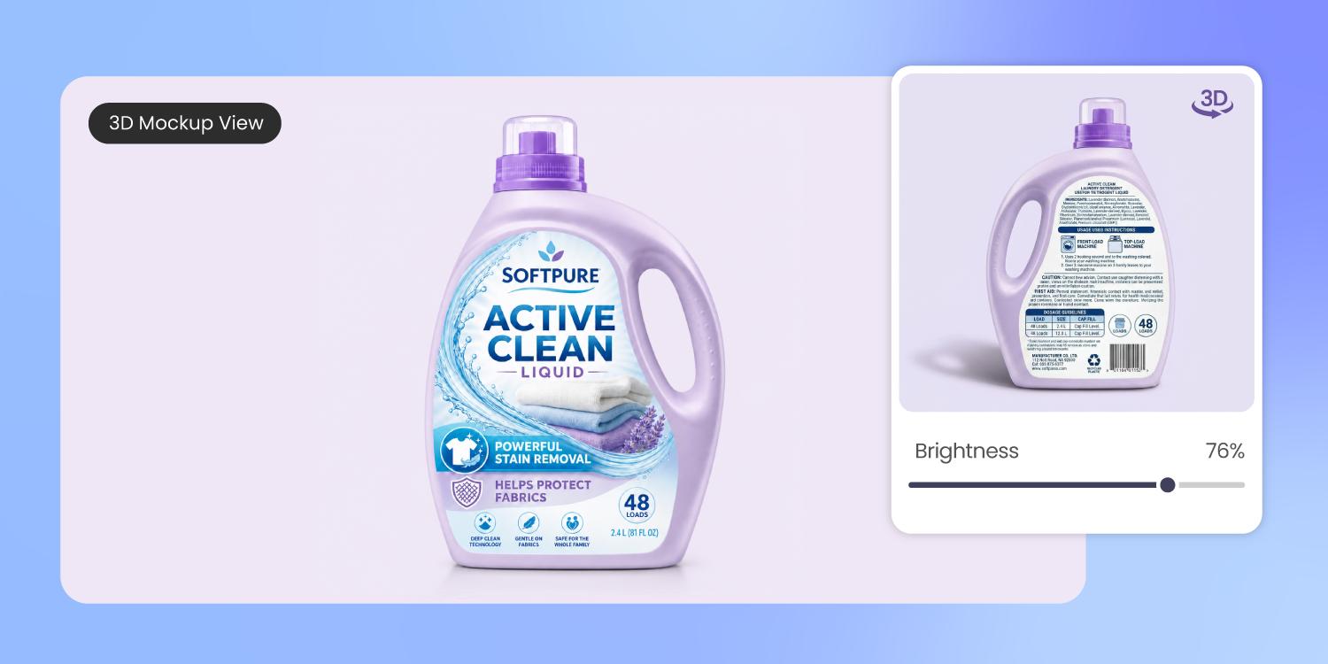 Preview the wrap on a curved bottle Preview the wrap on a curved bottle