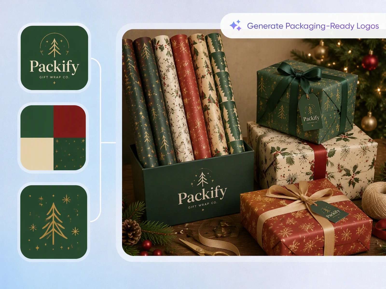 Create branded Christmas gift wrapping paper christmas-gift-wrapping-paper-create-branded