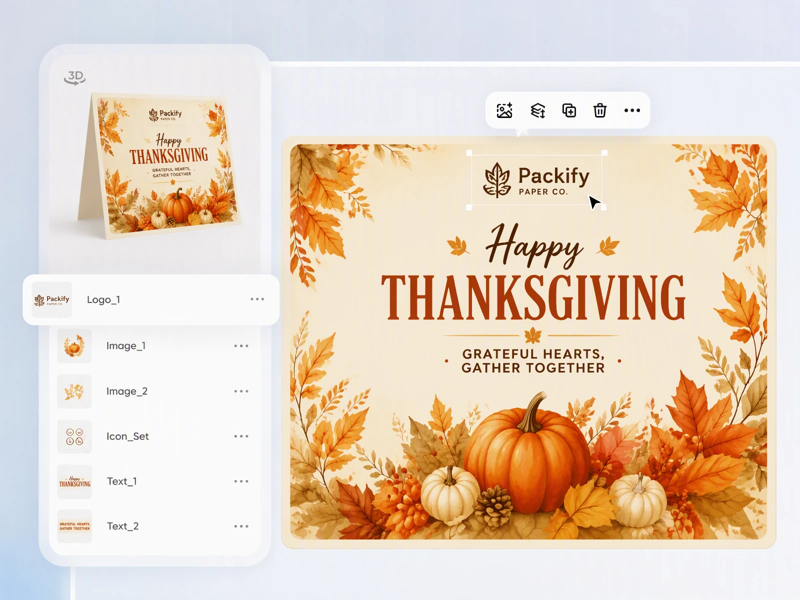 Edit Thanksgiving cards directly in Packify thanksgiving-card-generator-edit-cards-directly-in-packify