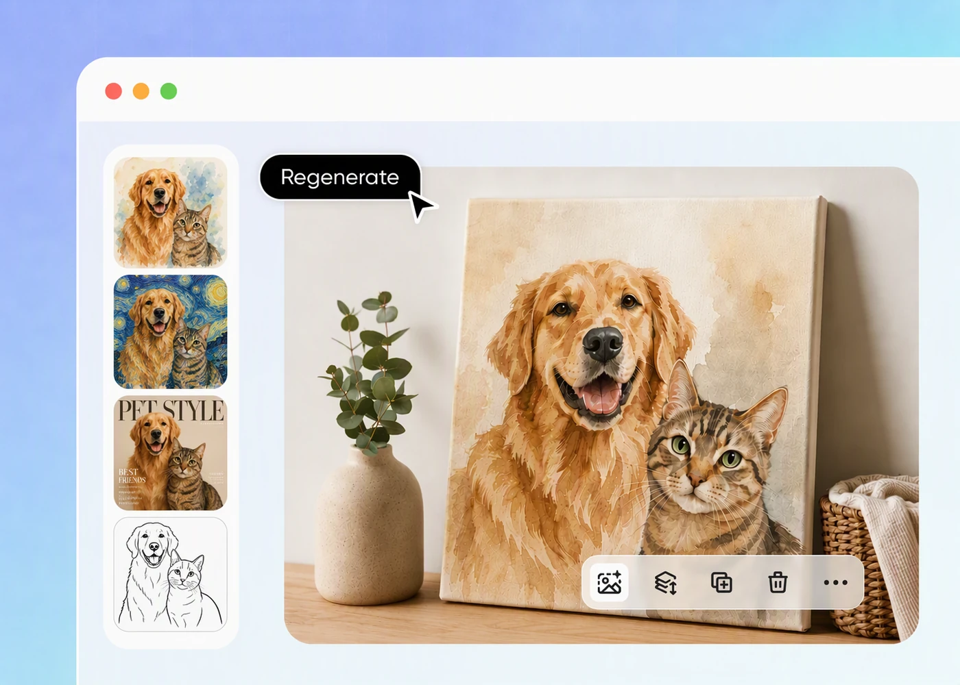 Step 2: Refine your pet portrait style custom-pet-portraits-refine-your-portrait-style