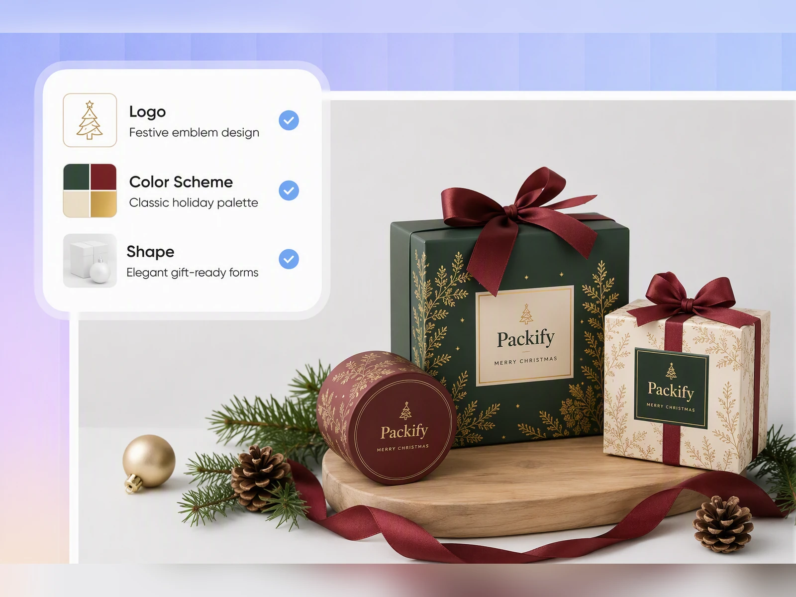Preview luxury Christmas gift boxes in 3D Preview luxury Christmas gift boxes in 3D