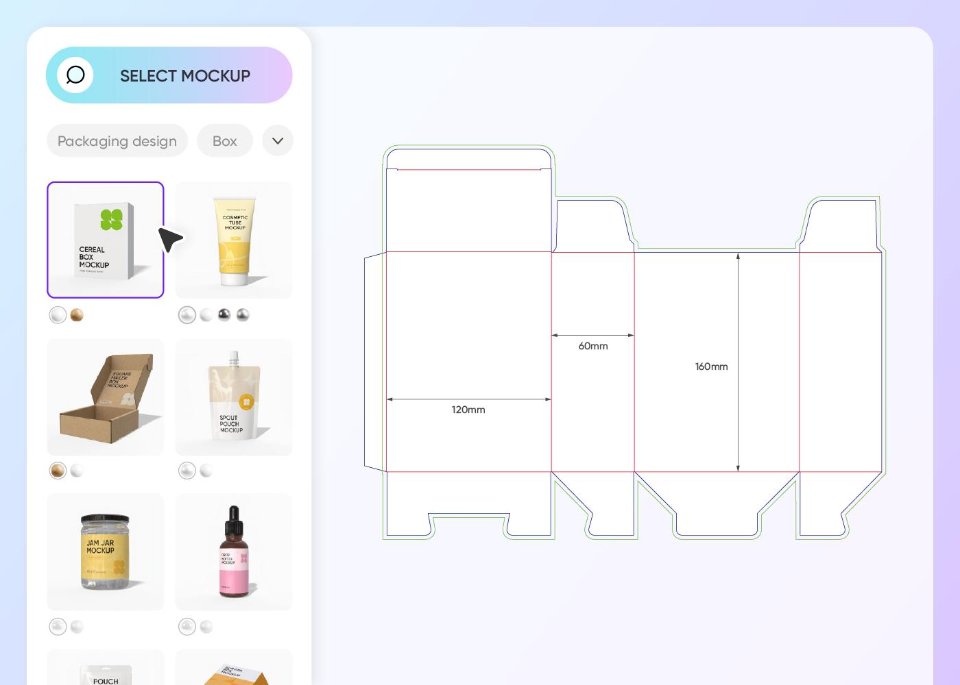 Step 1: Select a mini cereal box design Step 1: Select a mini cereal box design