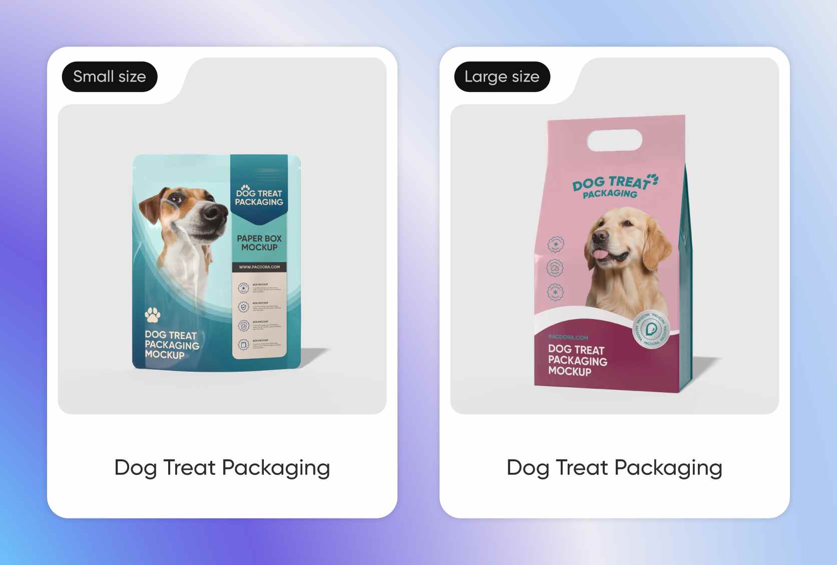 Experiment with different packaging sizes Experiment with different packaging sizes