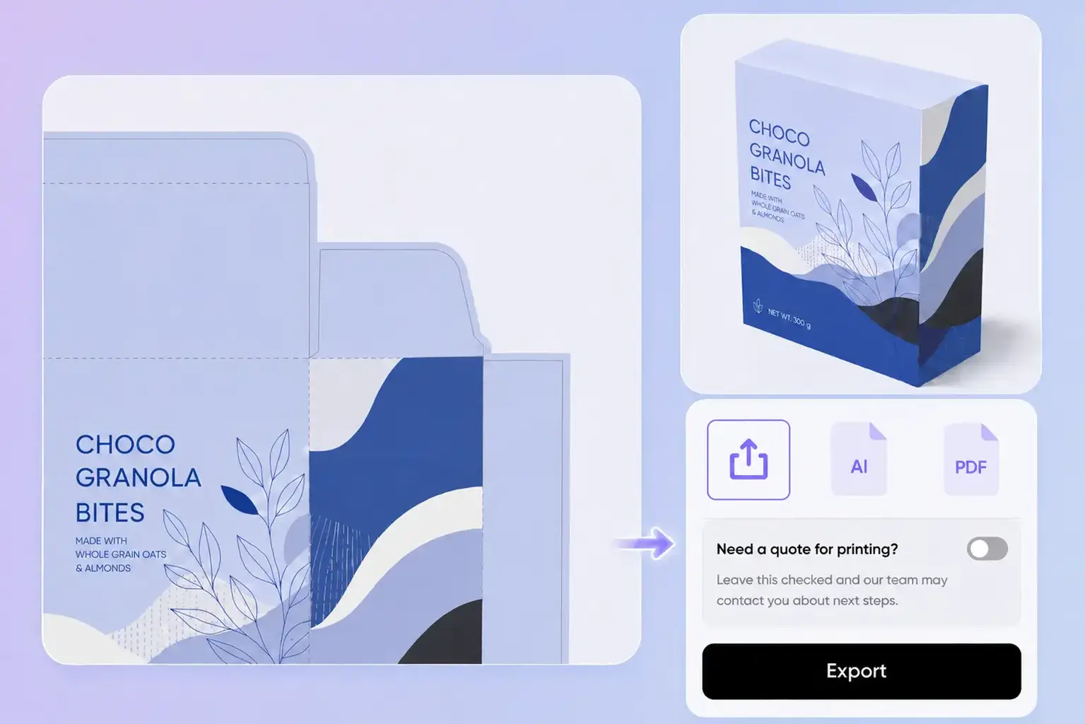 Edit and export the dieline Edit and export the dieline