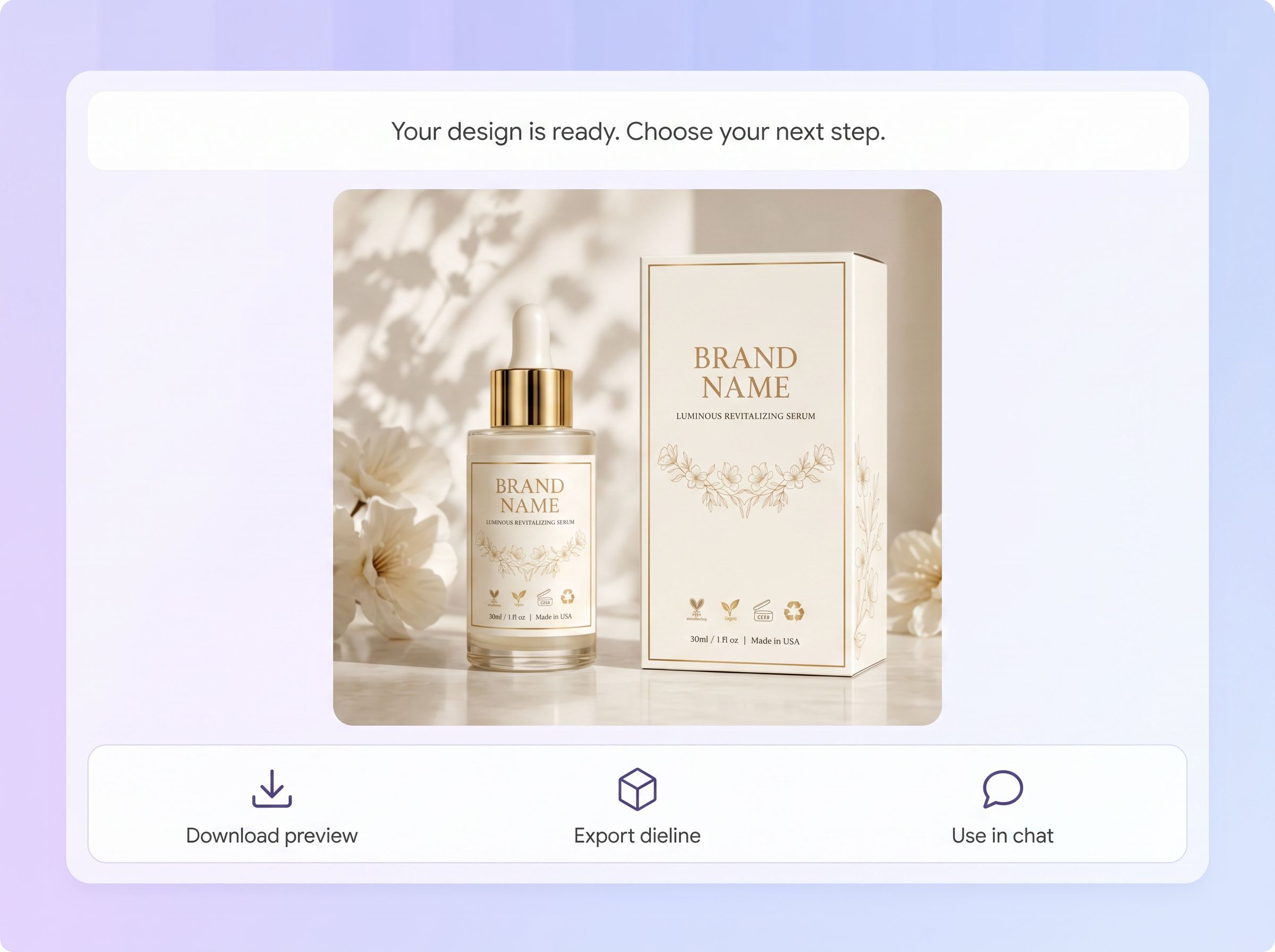 Edit, download, or export a dieline Edit, download, or export a dieline