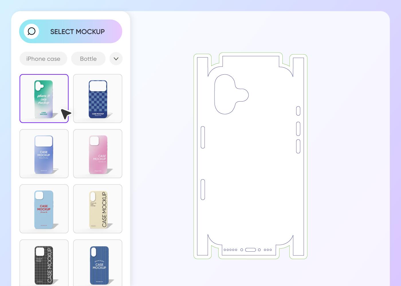 Step 1: Select a phone case mockup Step 1: Select a phone case mockup