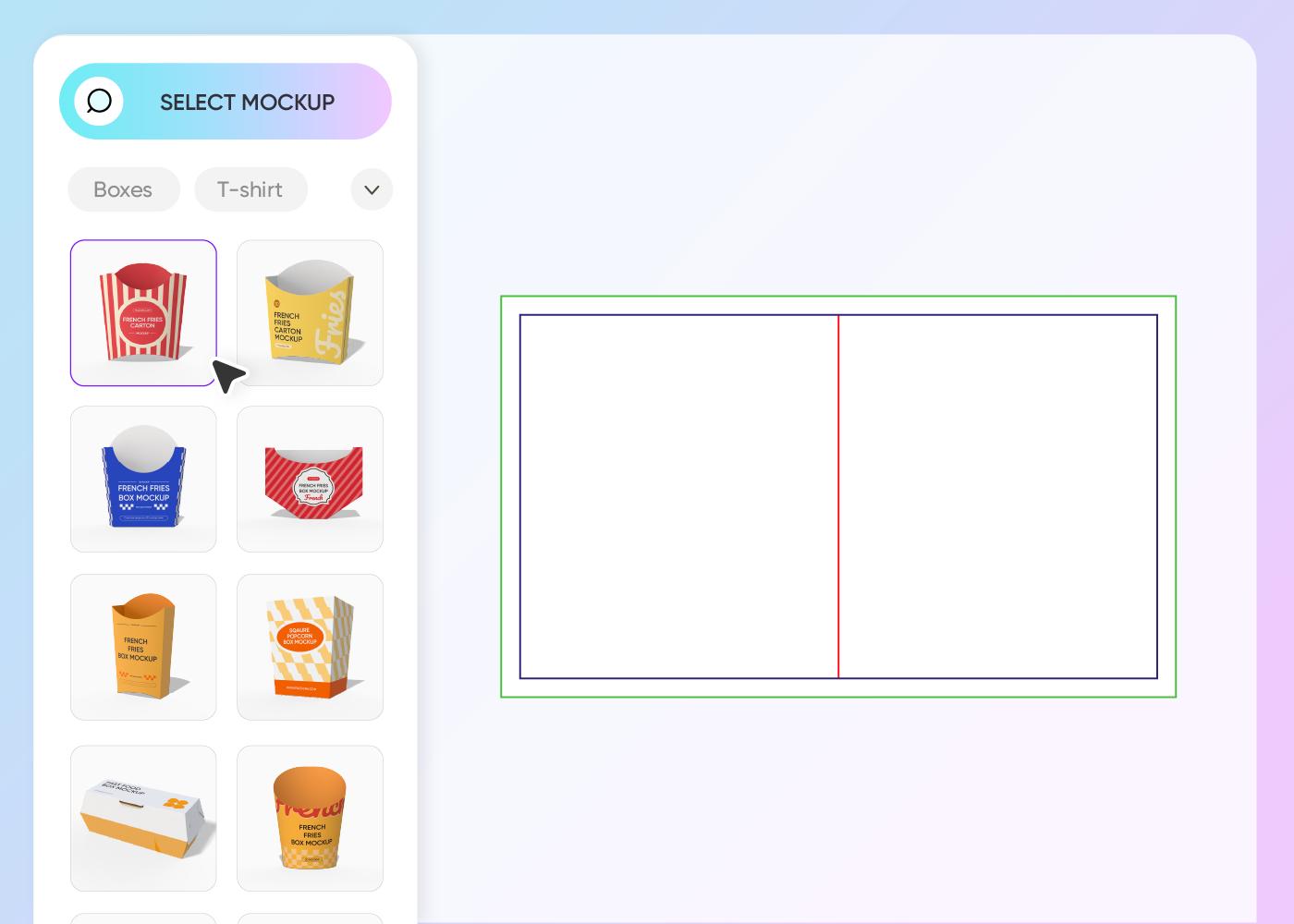 Step 1: Select your French fry container style Step 1: Select your French fry container style