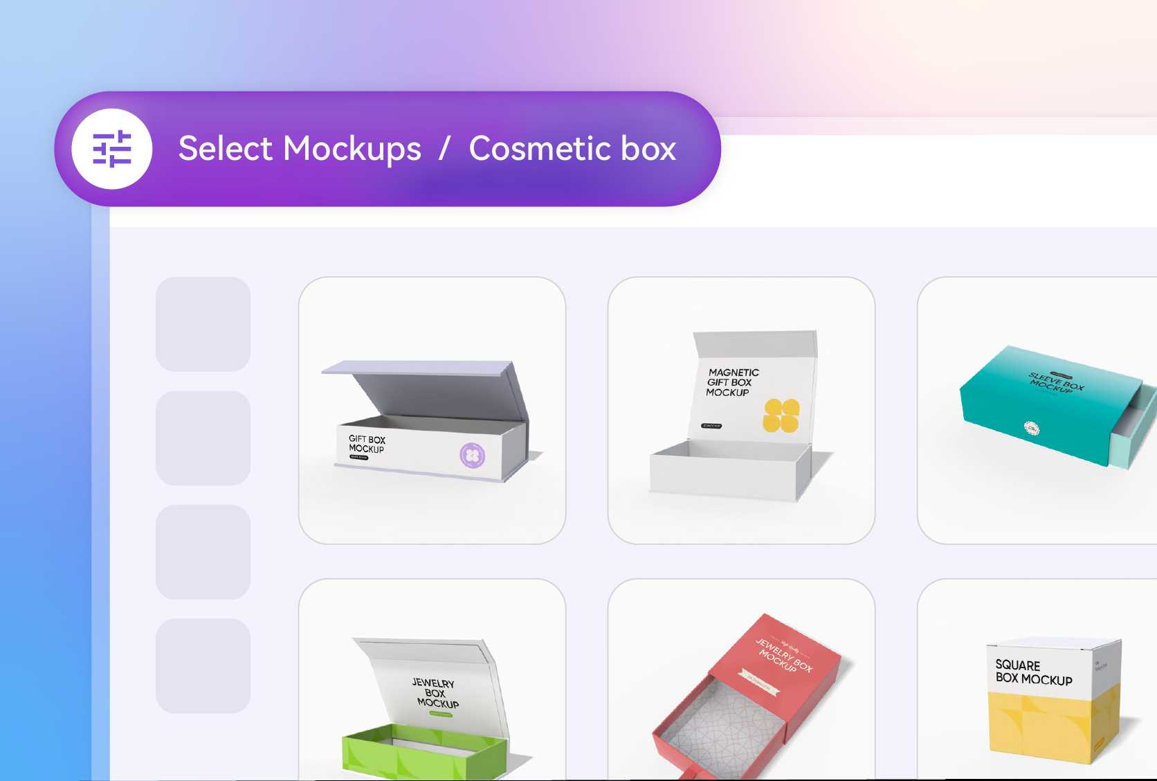 Diverse cosmetic box shapes for users Diverse cosmetic box shapes for users