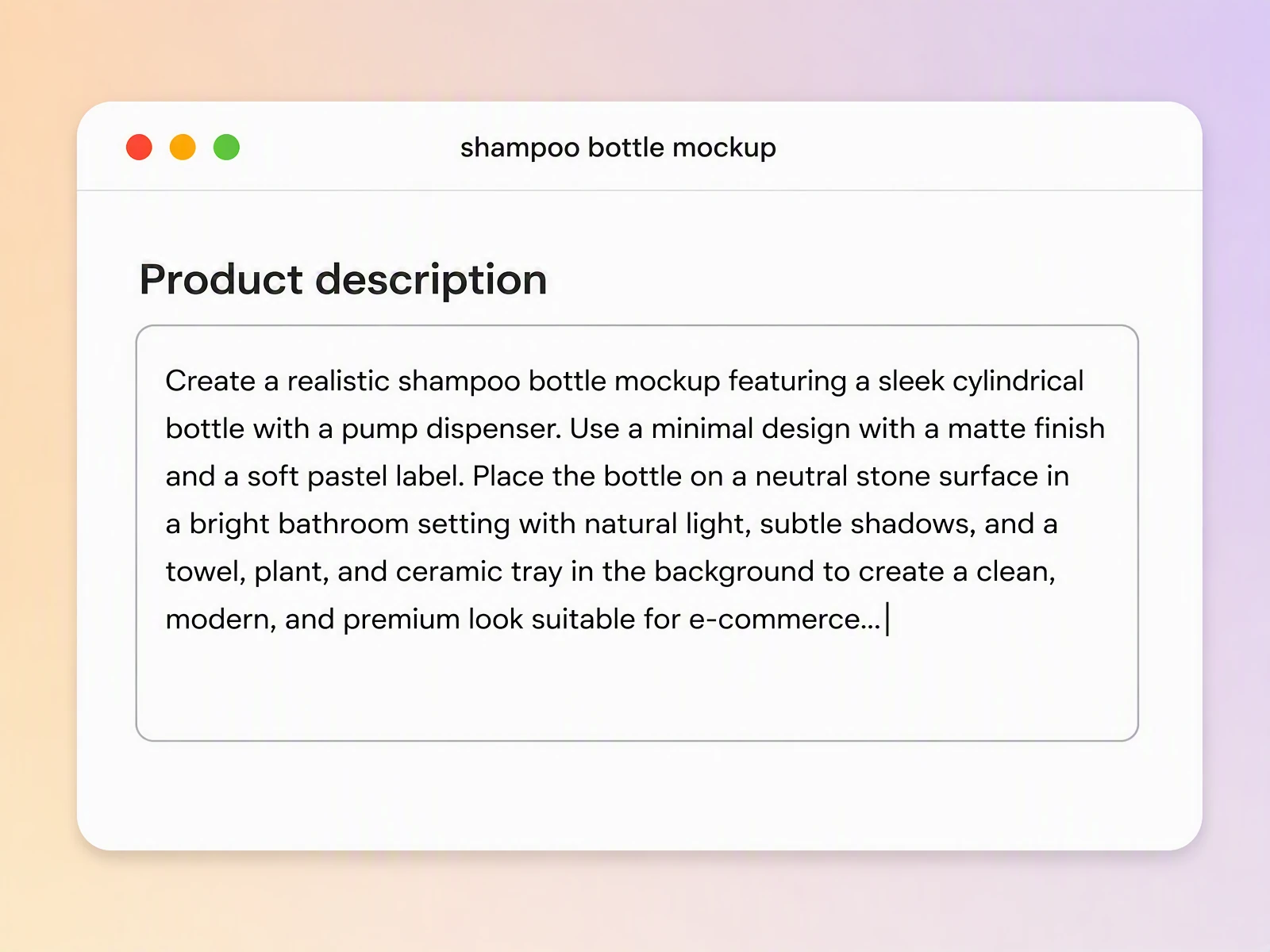 Step 1: Describe your shampoo product Step 1: Describe your shampoo product
