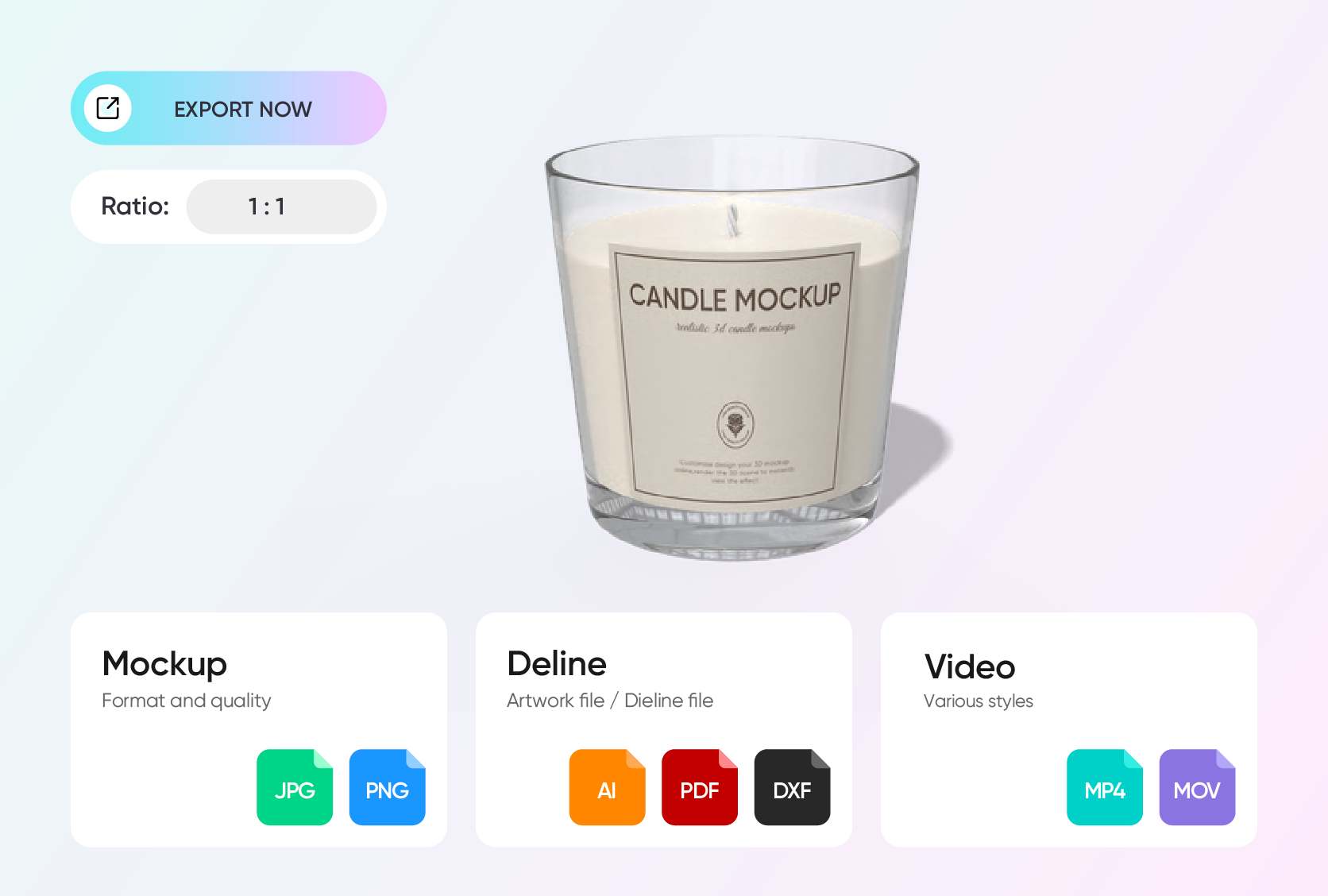 Multiple download options for every candle design Multiple download options for every candle design