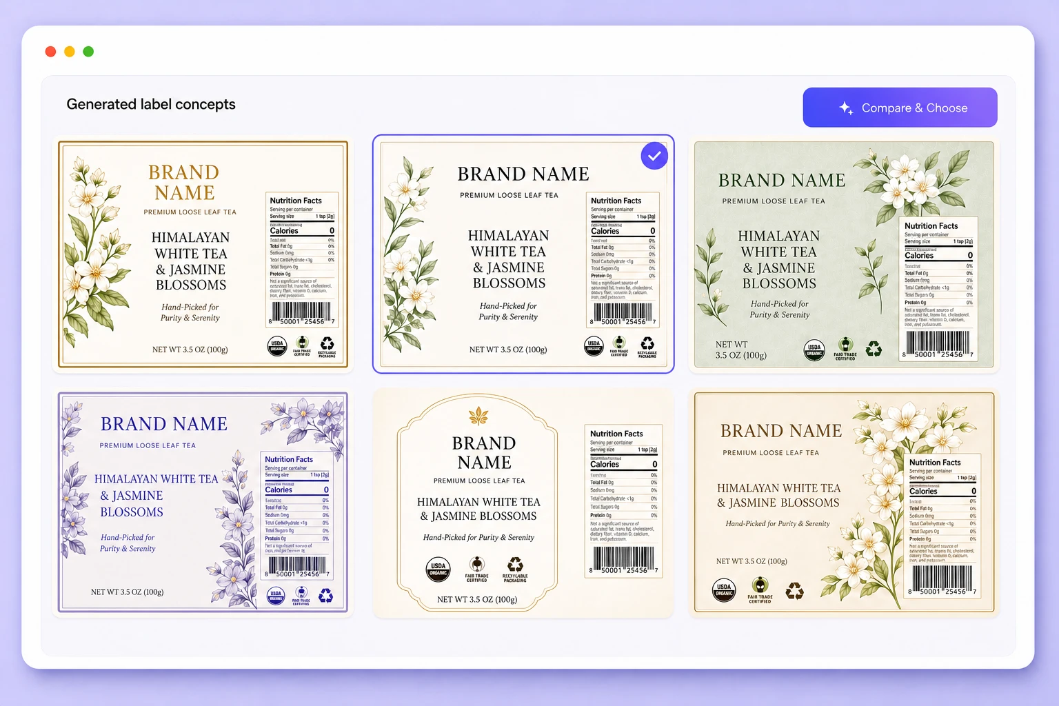 Step 2: Generate and choose a design Step 2: Generate and choose a design