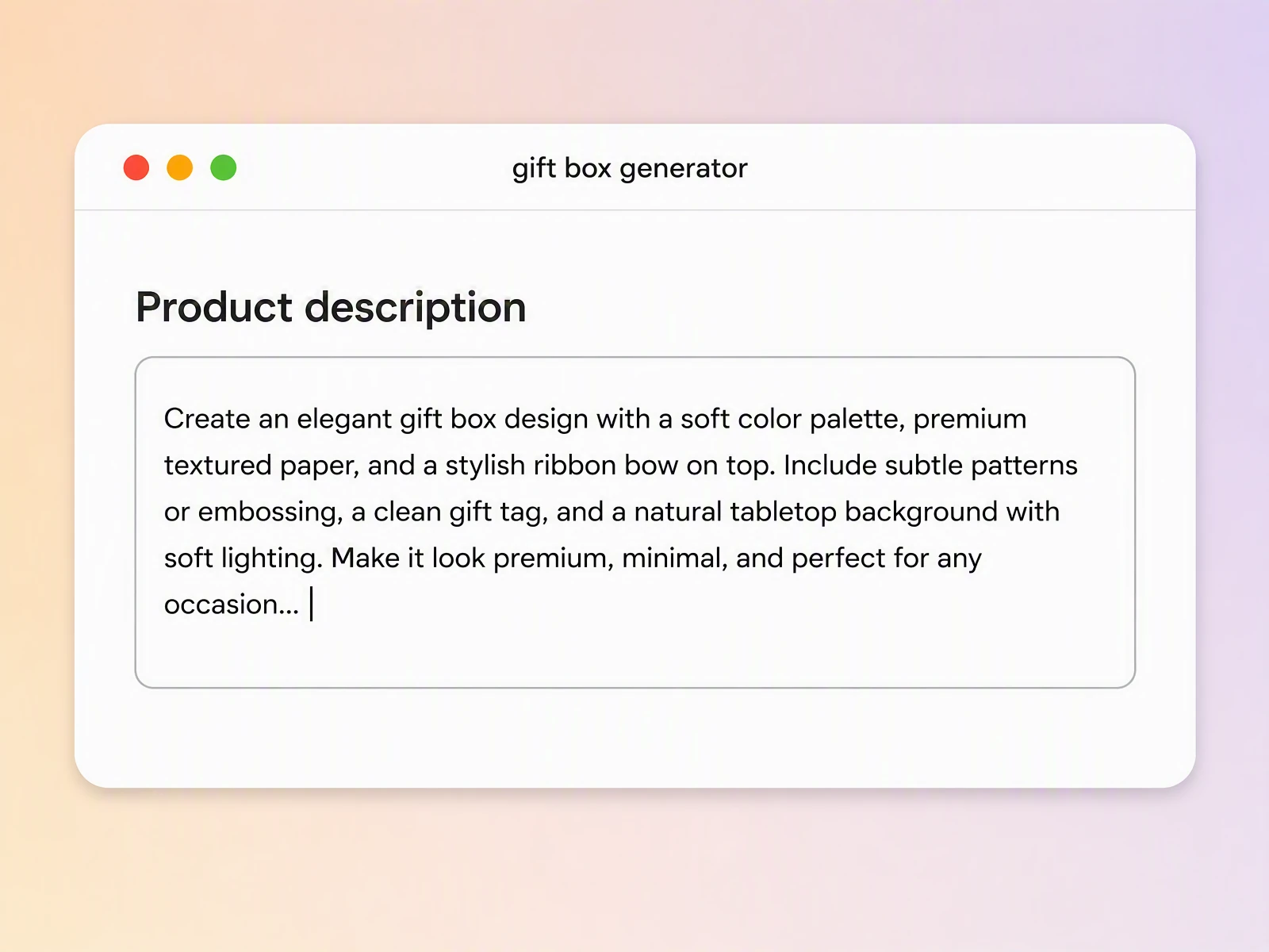 Step 1: Describe your gift box Step 1: Describe your gift box