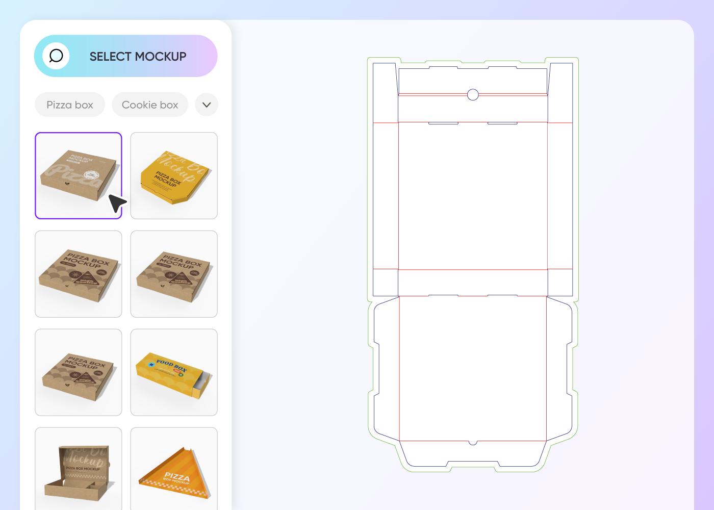Select a pizza box mockup Select a pizza box mockup