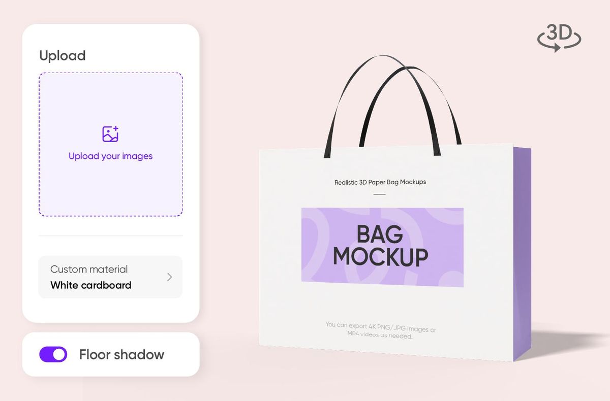 最も現実的な紙袋モックアップデザイン 最も現実的な紙袋モックアップデザイン