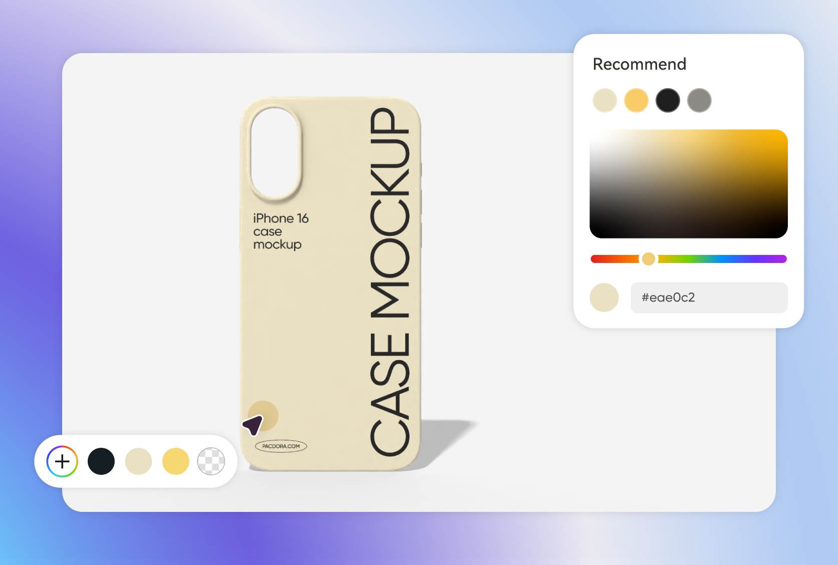 Customize your phone case mockup colors Customize your phone case mockup colors