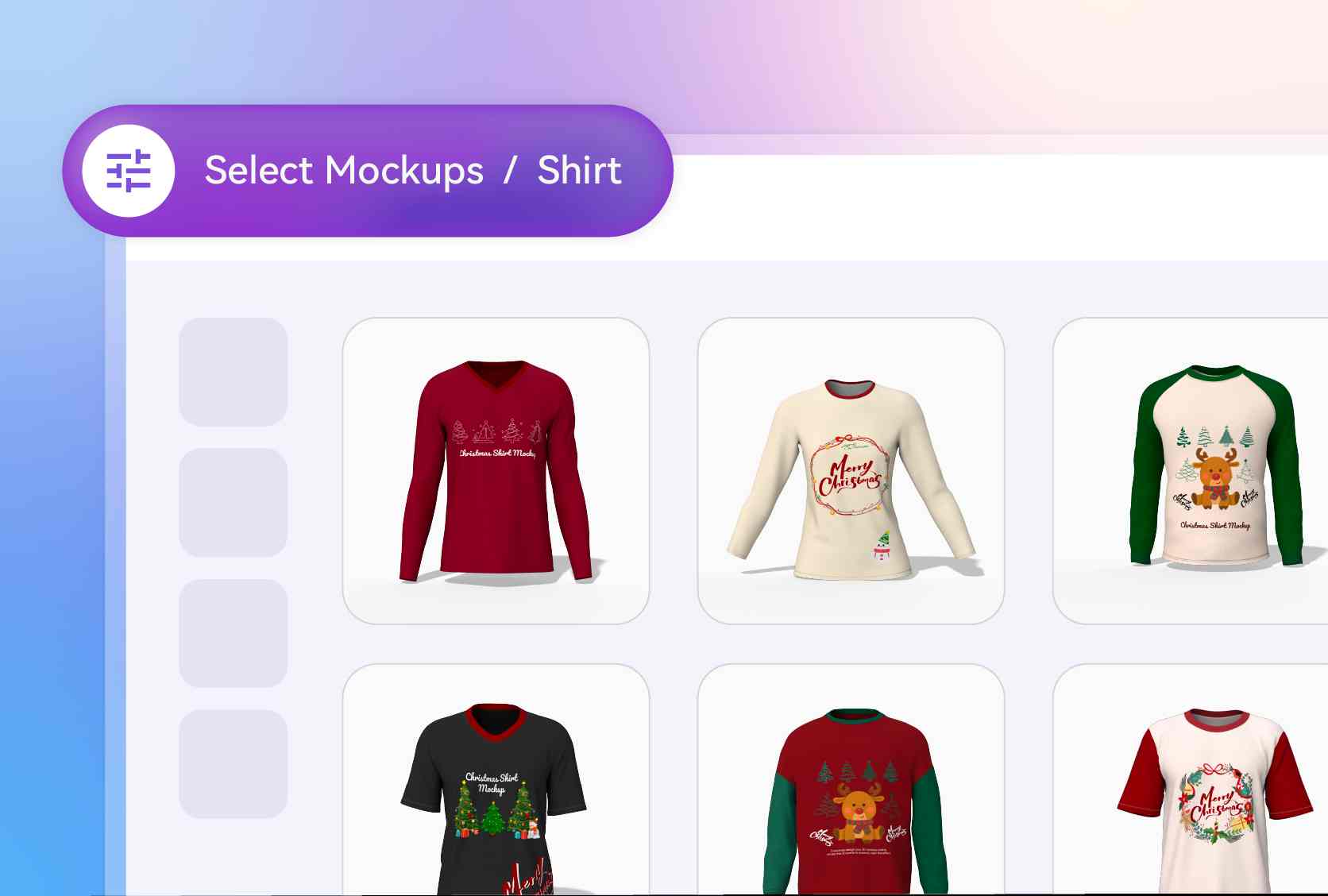 Explore various Christmas shirt mockup styles Explore various Christmas shirt mockup styles