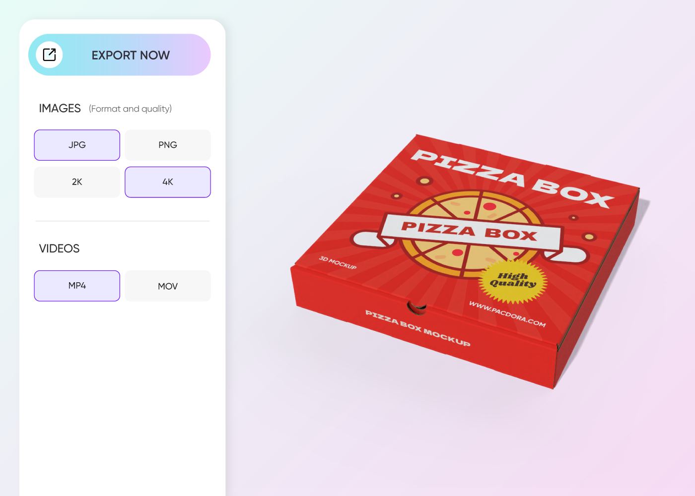 Export your pizza box mockup Export your pizza box mockup
