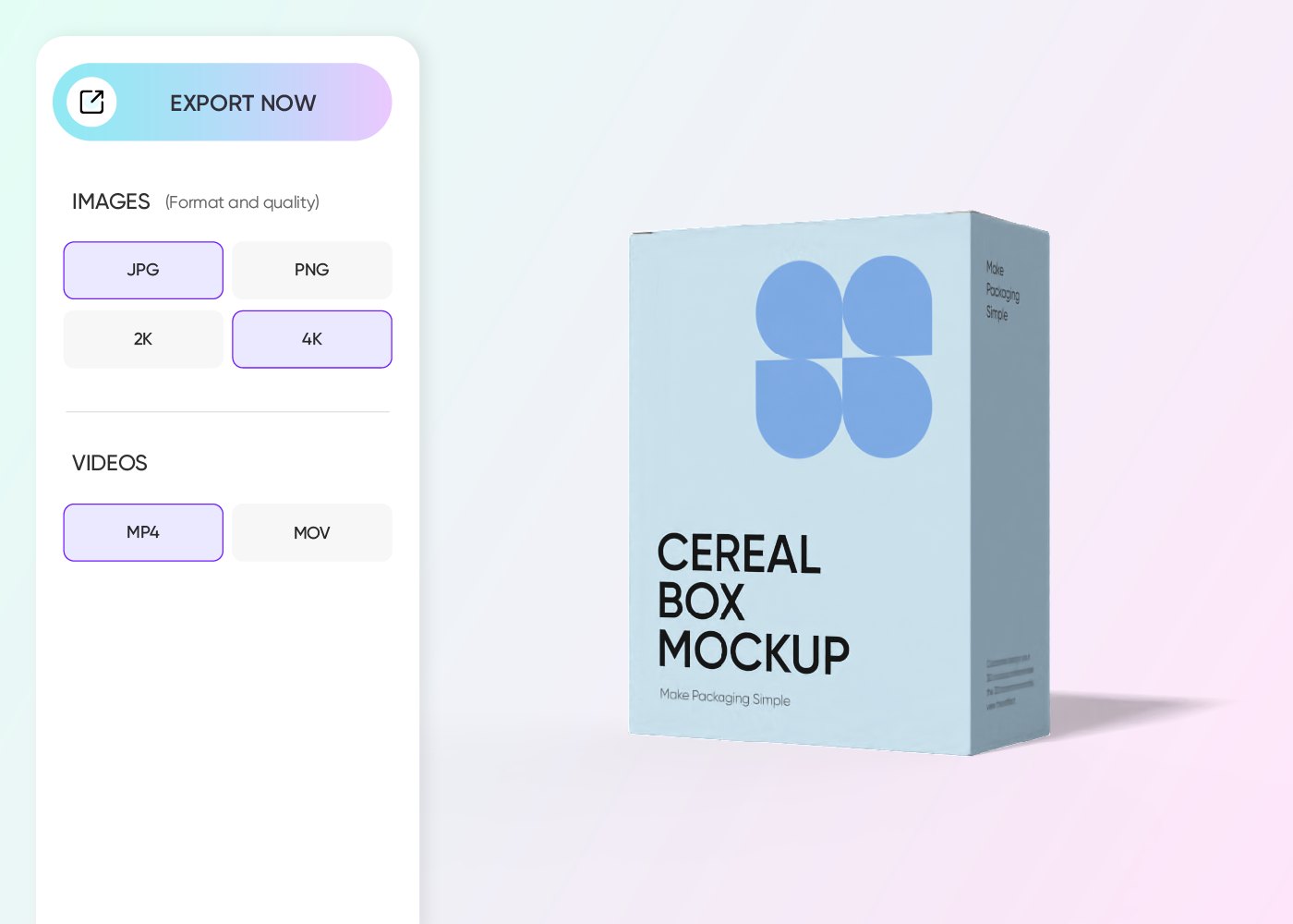 Step 3: Export your mini cereal box Step 3: Export your mini cereal box