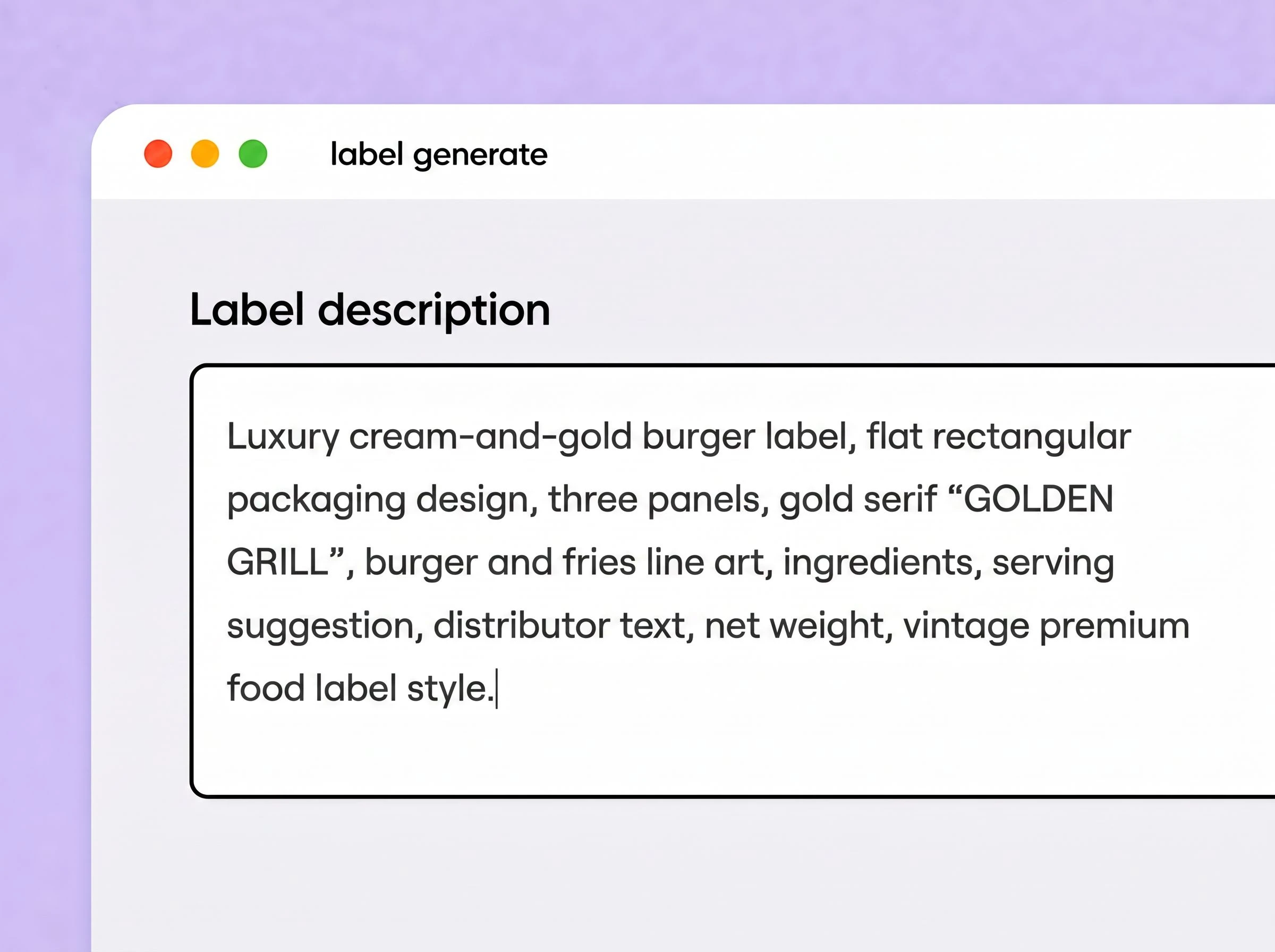 Step 1: Enter your takeout label brief Step 1: Enter your takeout label brief