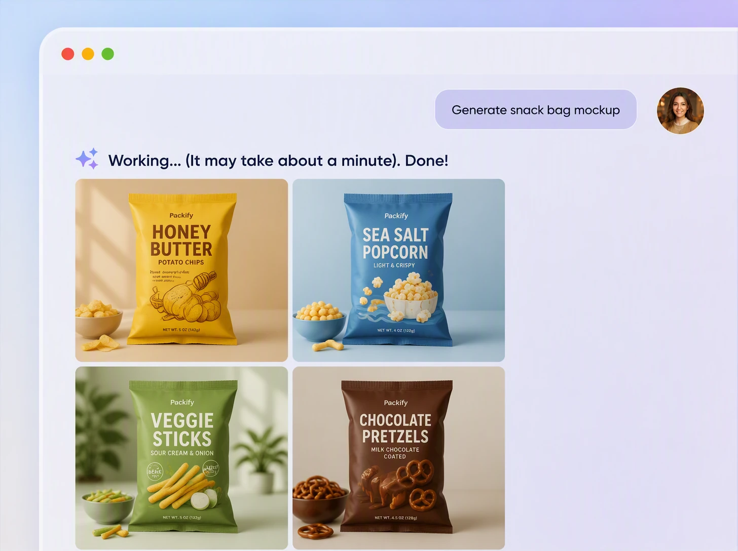 Step 2: Describe your snack bag design Step 2: Describe your snack bag design