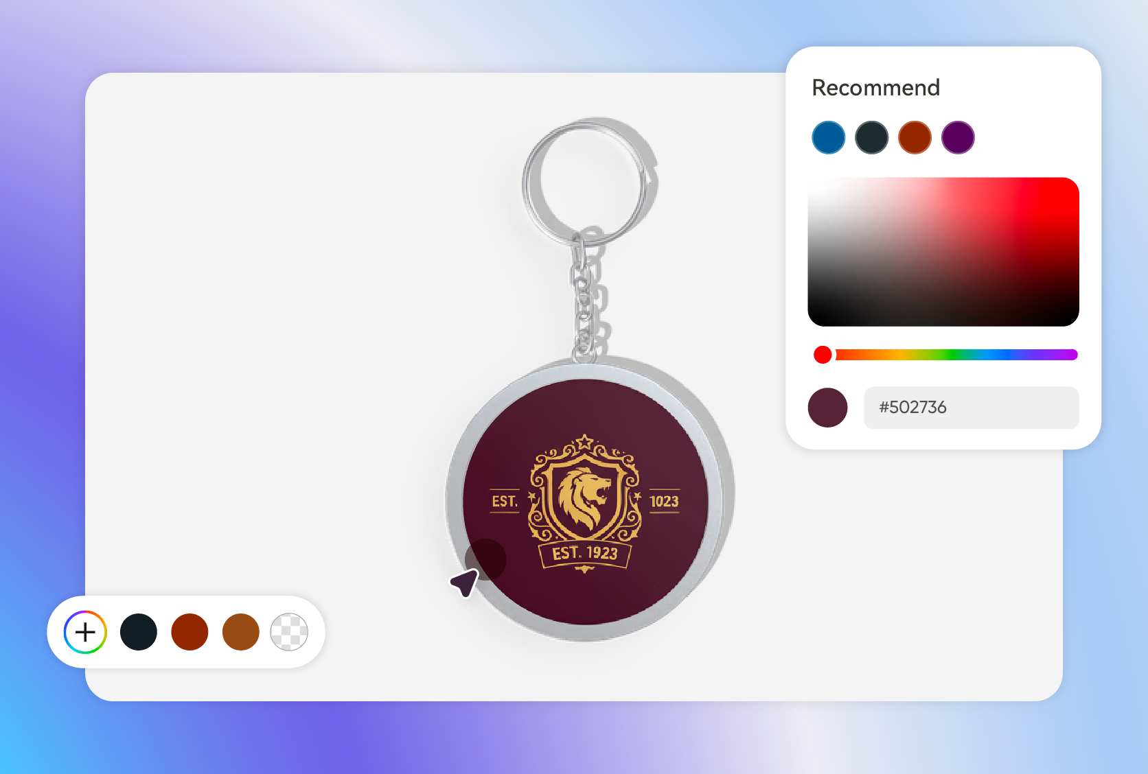 Customize your keychain mockup colors Customize your keychain mockup colors