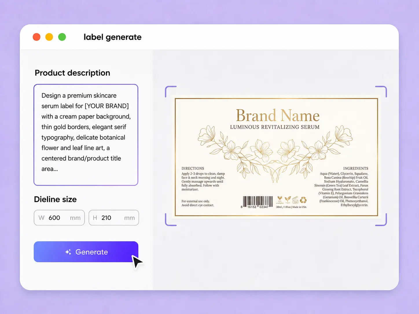 Step 2: Generate and choose a design Step 2: Generate and choose a design