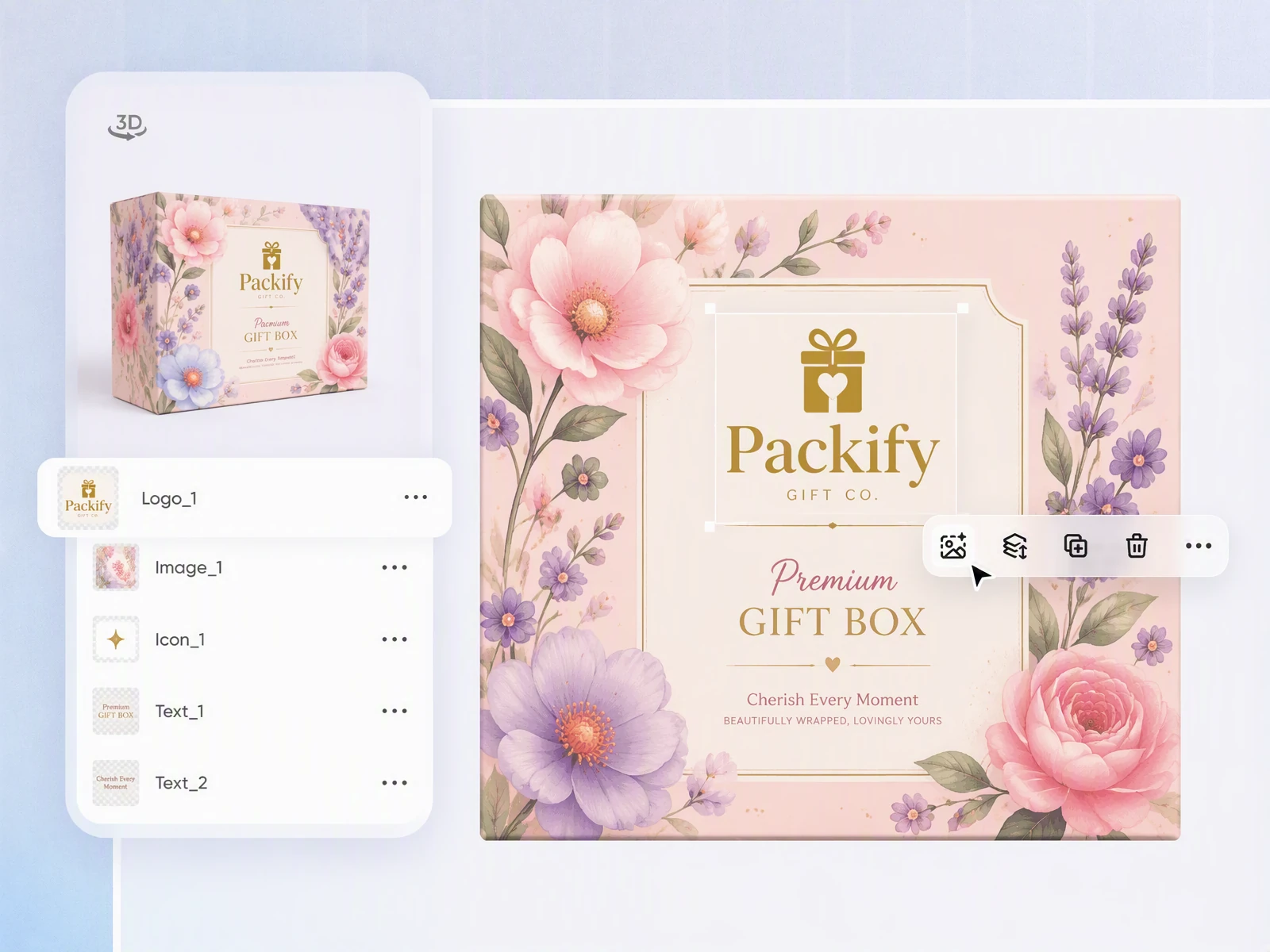 Use 3D gift box visuals to support sales Use 3D gift box visuals to support sales